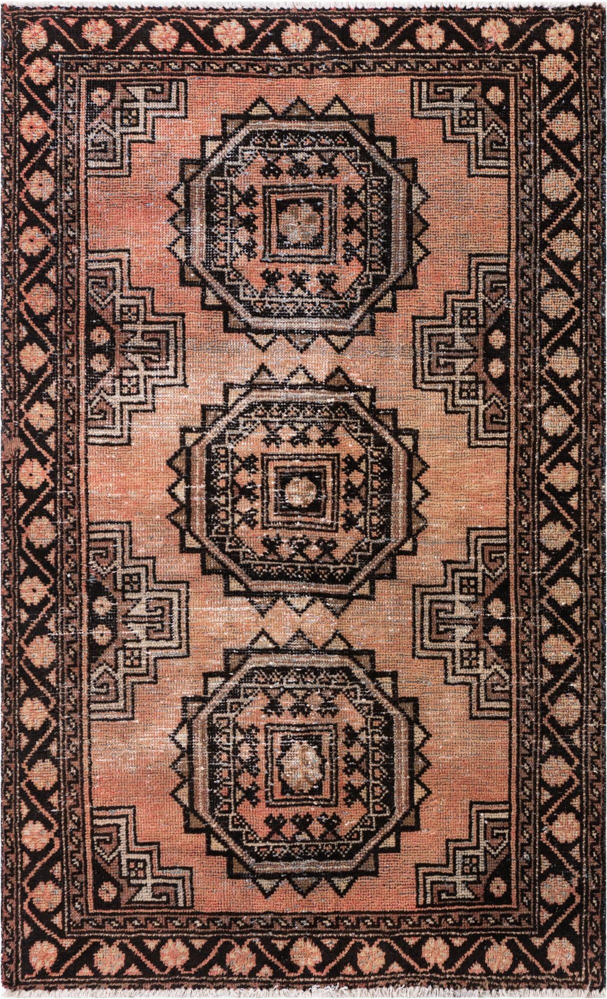  3' 10 x 6' 3  Hand Knotted Ultra Vintage Persian Wool Rug