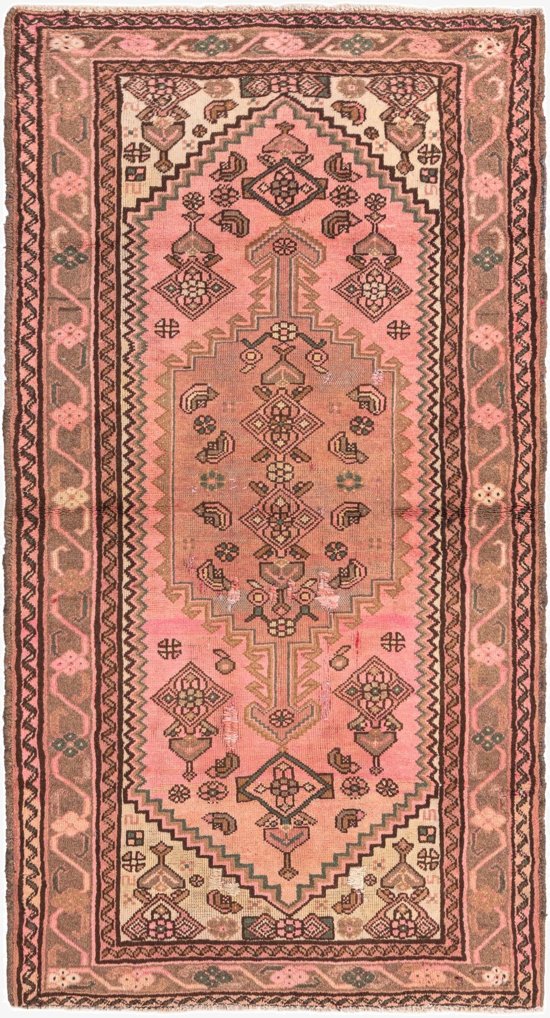  3' 5 x 6' 3  Hand Knotted Ultra Vintage Persian Wool Rug