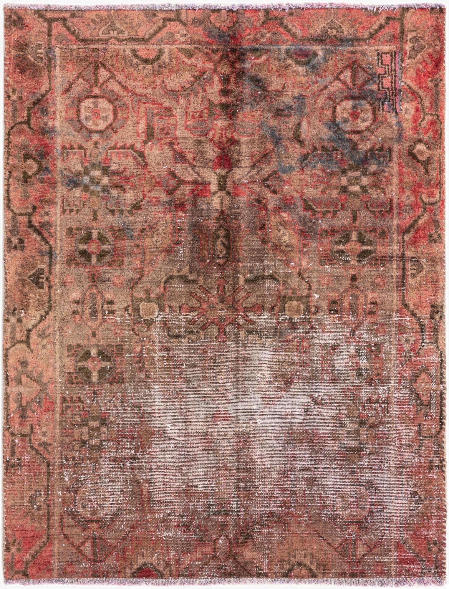 3' 7 x 4' 7  Hand Knotted Ultra Vintage Persian Wool Rug