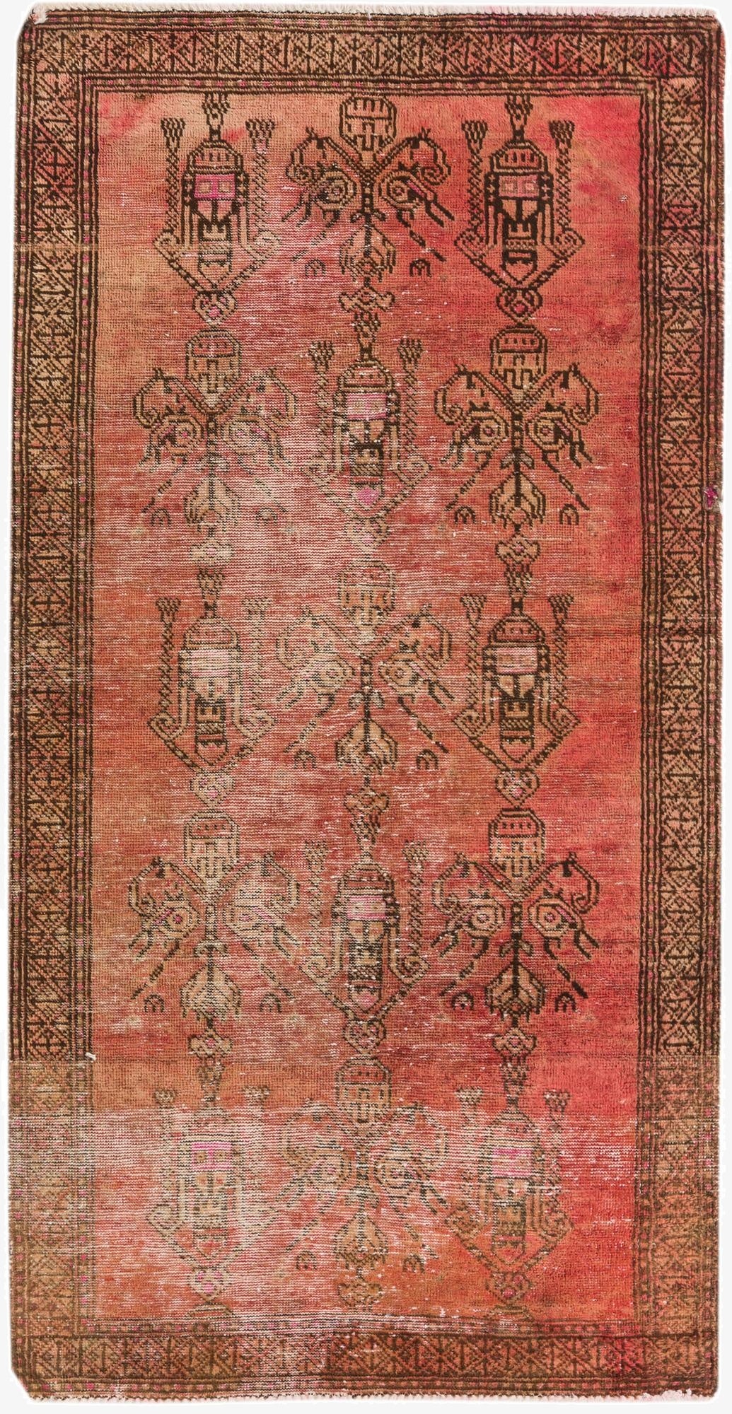  2' 10 x 5' 7  Hand Knotted Ultra Vintage Persian Wool Rug