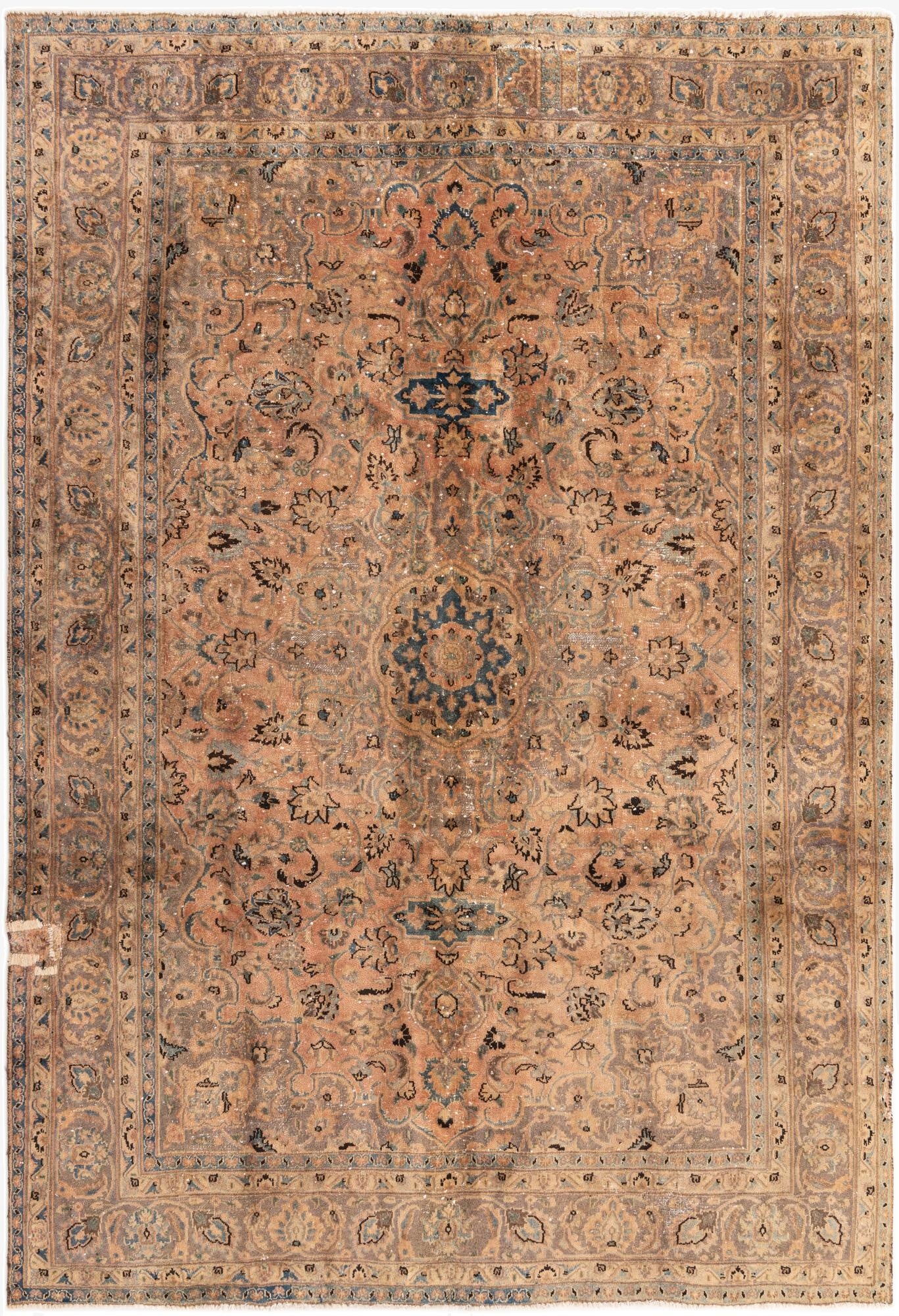  6' 6 x 9' 6  Hand Knotted Ultra Vintage Persian Wool Rug