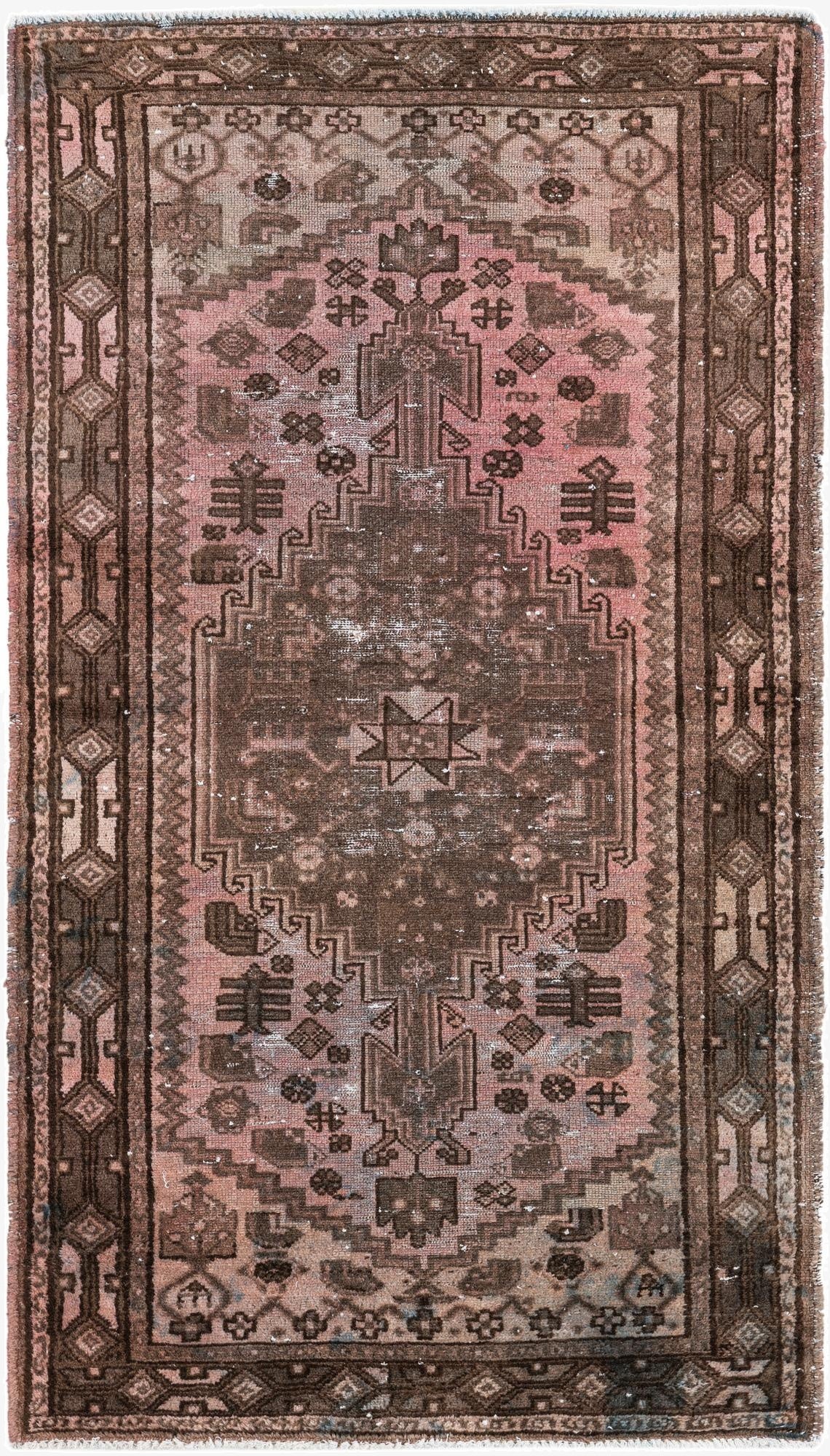  3' 5 x 6'  Hand Knotted Ultra Vintage Persian Wool Rug