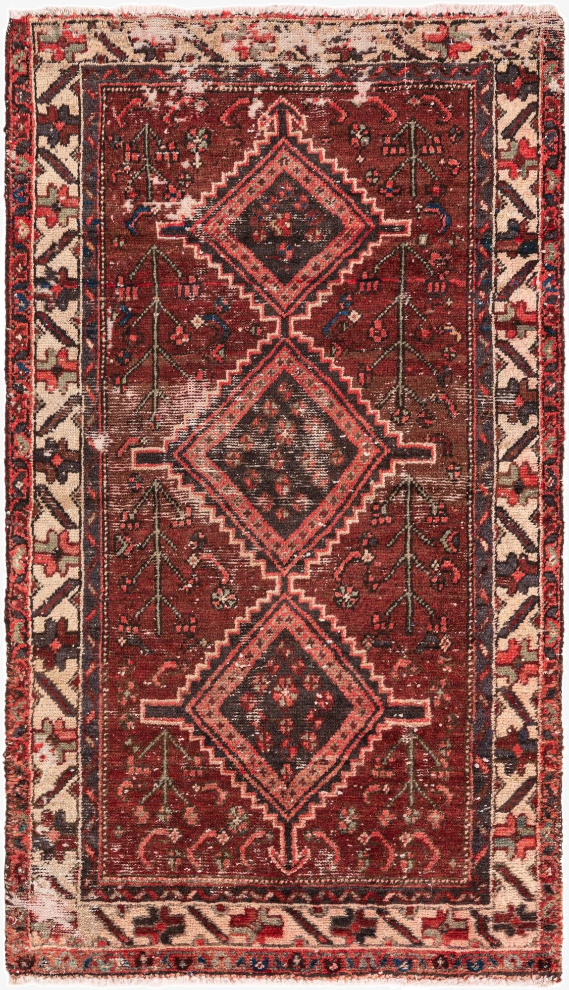  3' 5 x 5' 7  Hand Knotted Ultra Vintage Persian Wool Rug