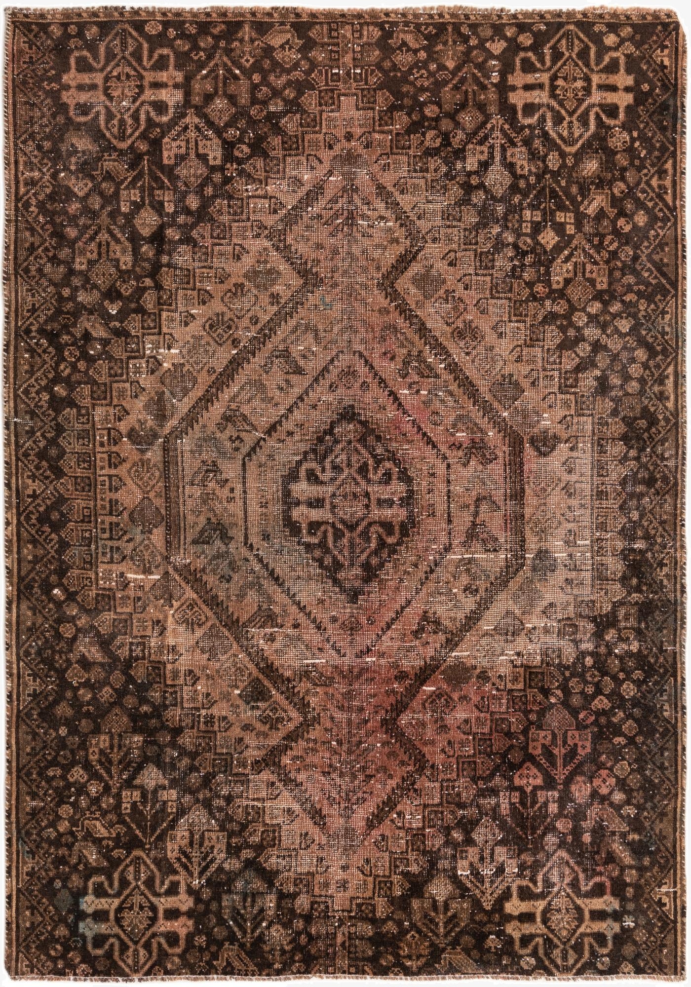  5' 10 x 8' 6  Hand Knotted Ultra Vintage Persian Wool Rug