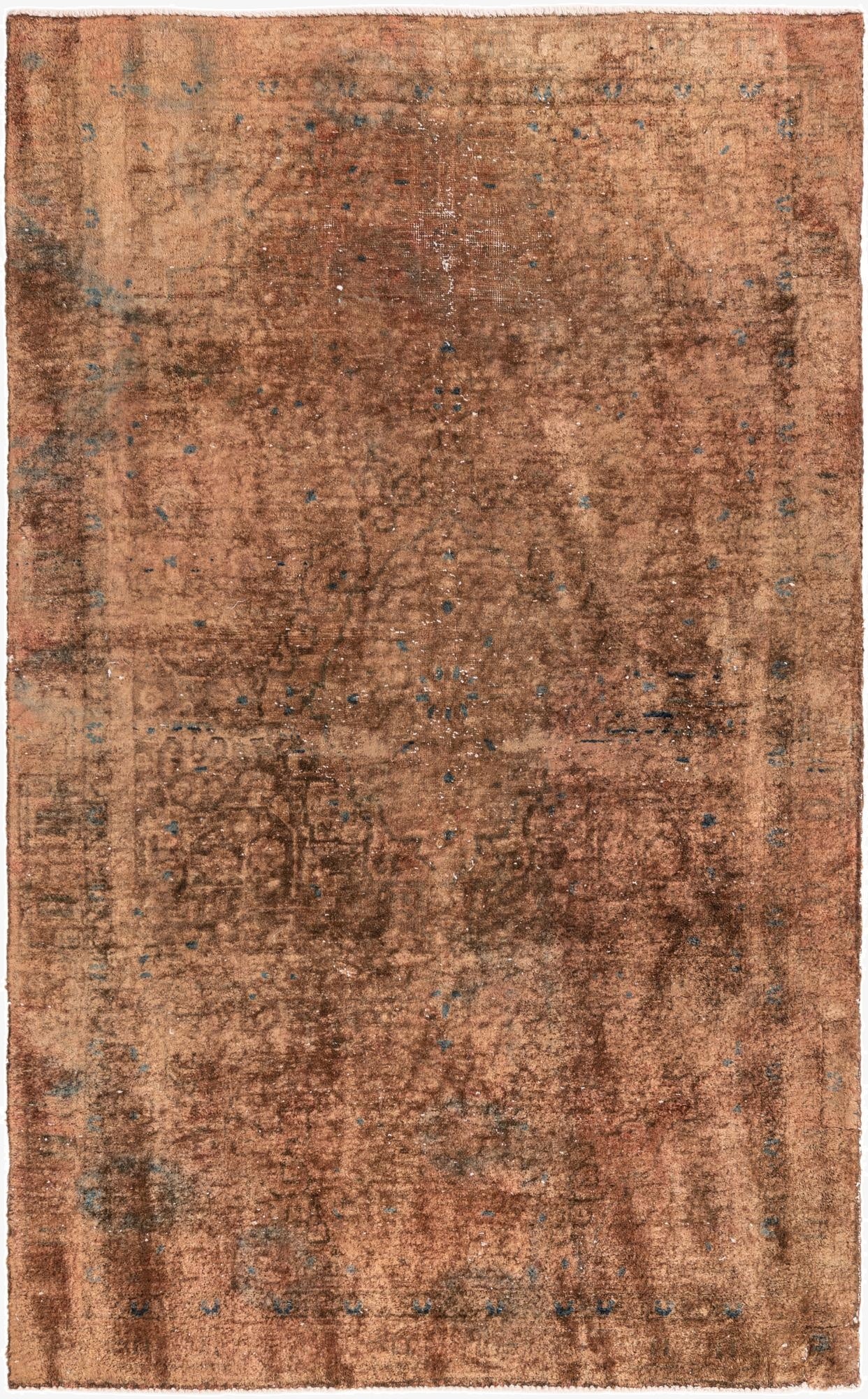  3' 10 x 6' 6  Hand Knotted Ultra Vintage Persian Wool Rug