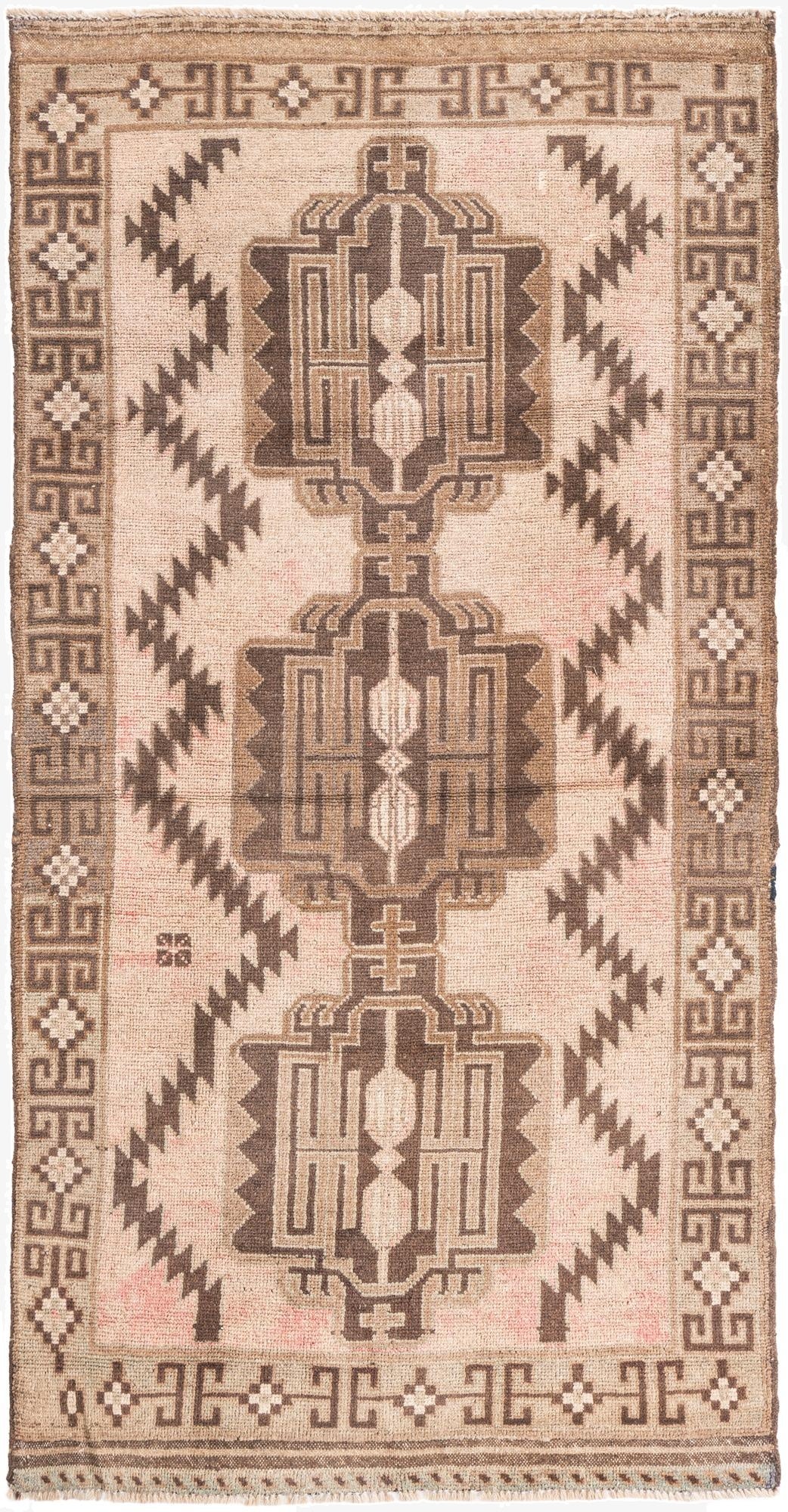  3' 2 x 6' 1  Hand Knotted Ultra Vintage Persian Wool Rug