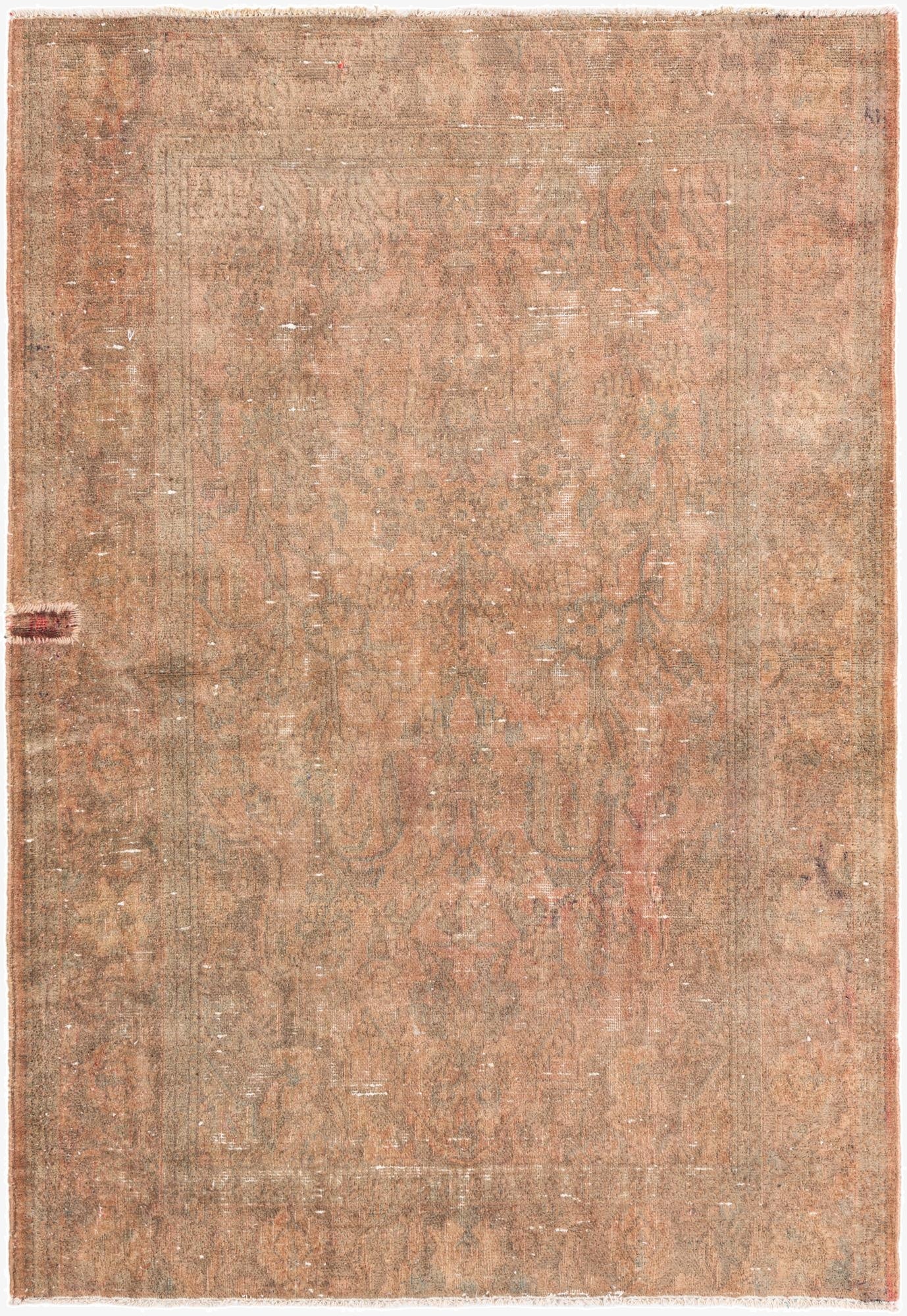  4' 2 x 6' 1  Hand Knotted Ultra Vintage Persian Wool Rug