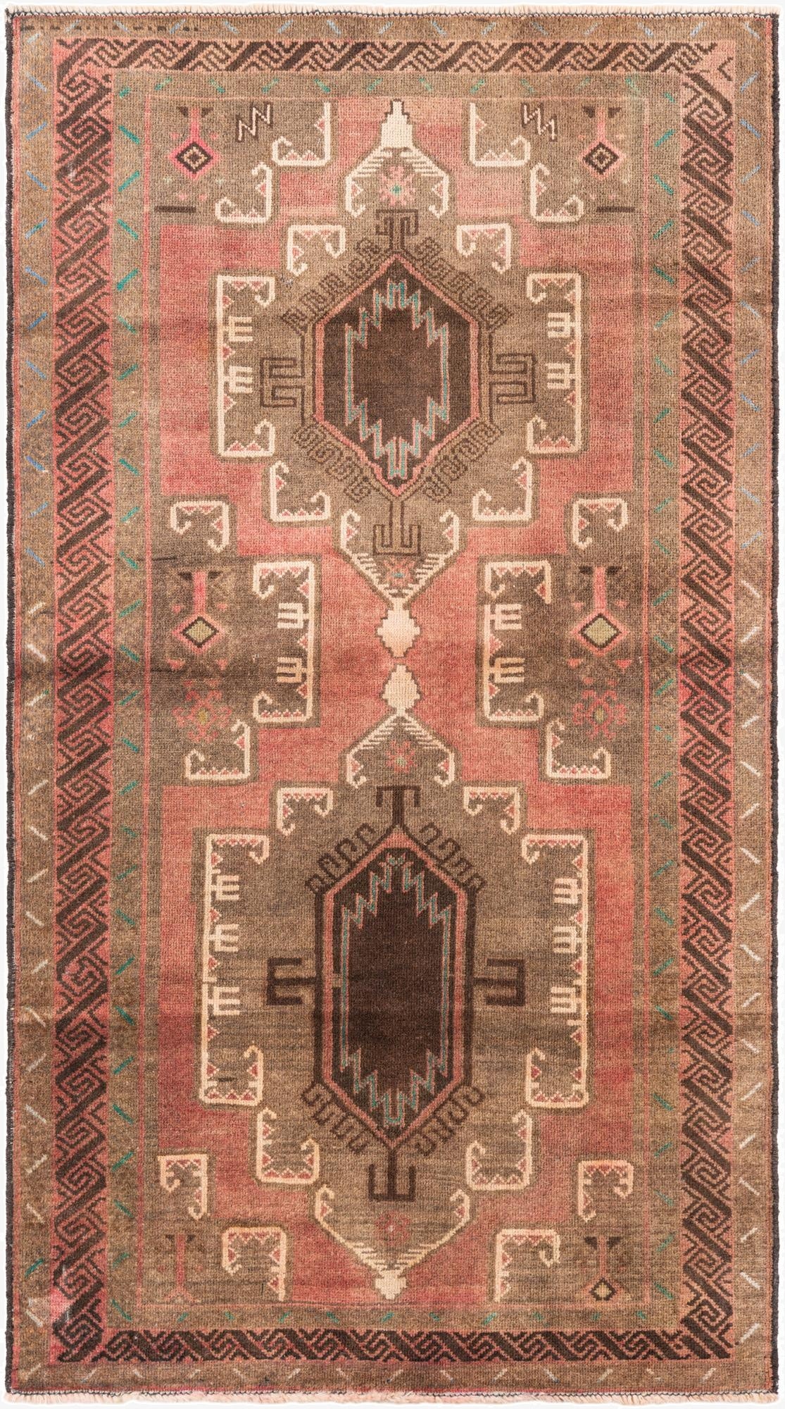  3' 6 x 6' 5  Hand Knotted Ultra Vintage Persian Wool Rug