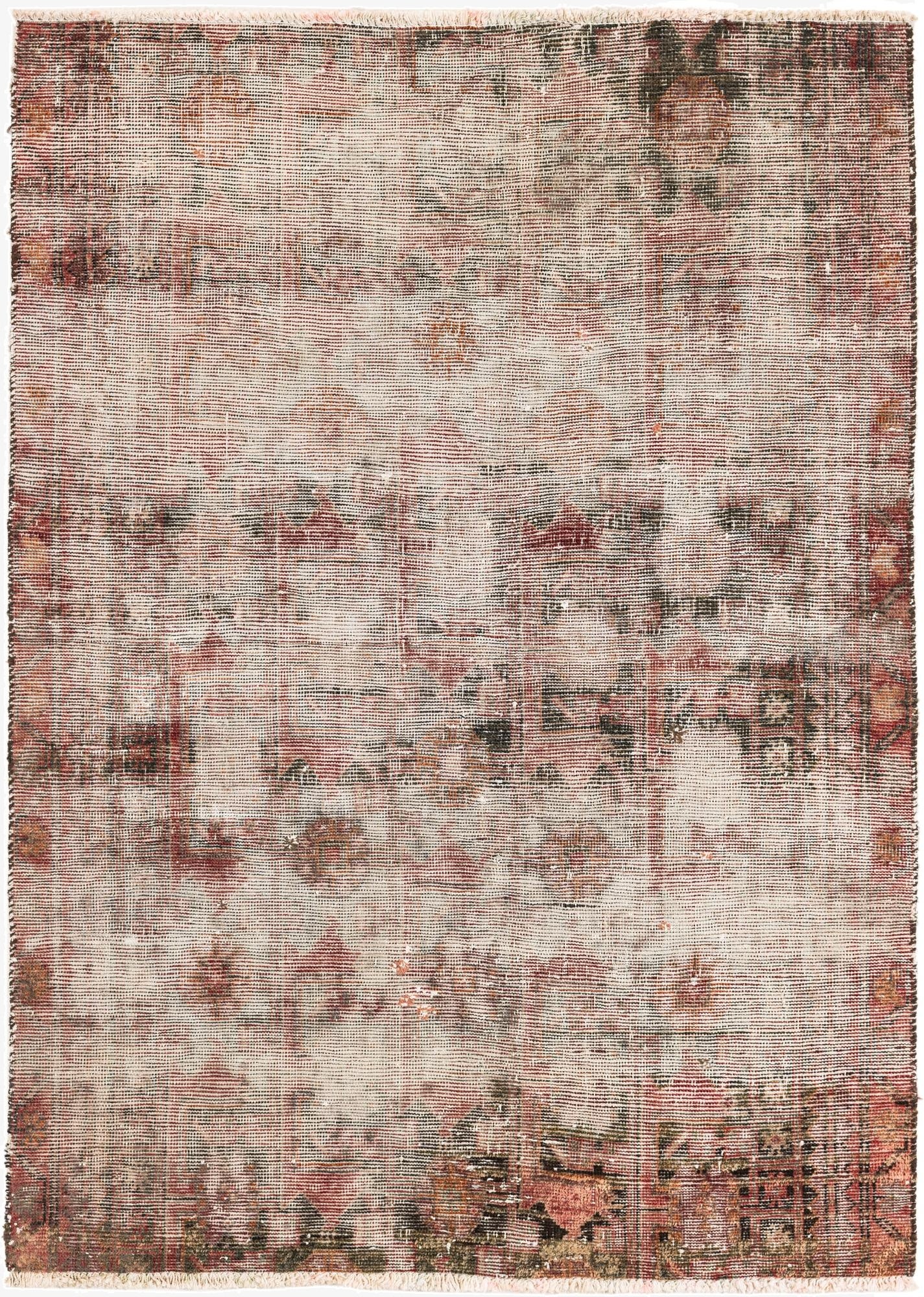  3' 6 x 4' 10  Hand Knotted Ultra Vintage Persian Wool Rug