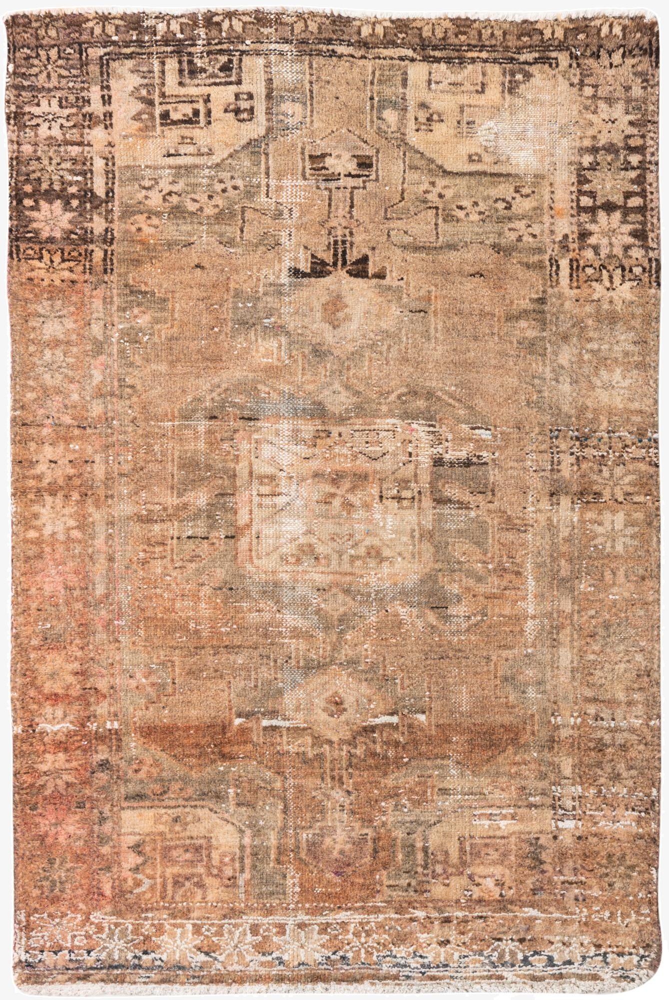  3' 2 x 4' 10  Hand Knotted Ultra Vintage Persian Wool Rug