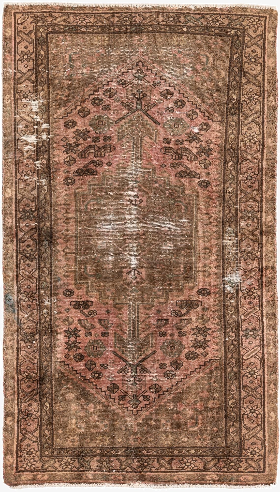  3' 5 x 5' 10  Hand Knotted Ultra Vintage Persian Wool Rug