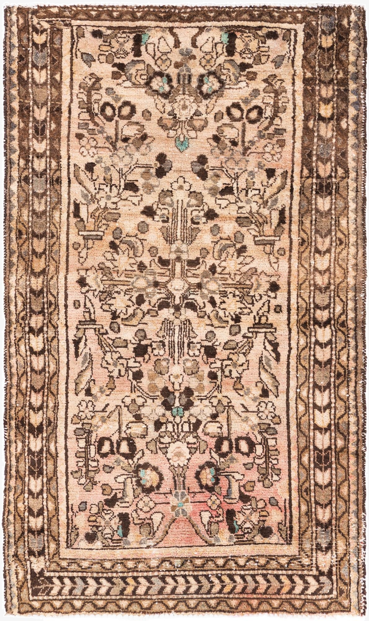  3' 6 x 6'  Hand Knotted Ultra Vintage Persian Wool Rug