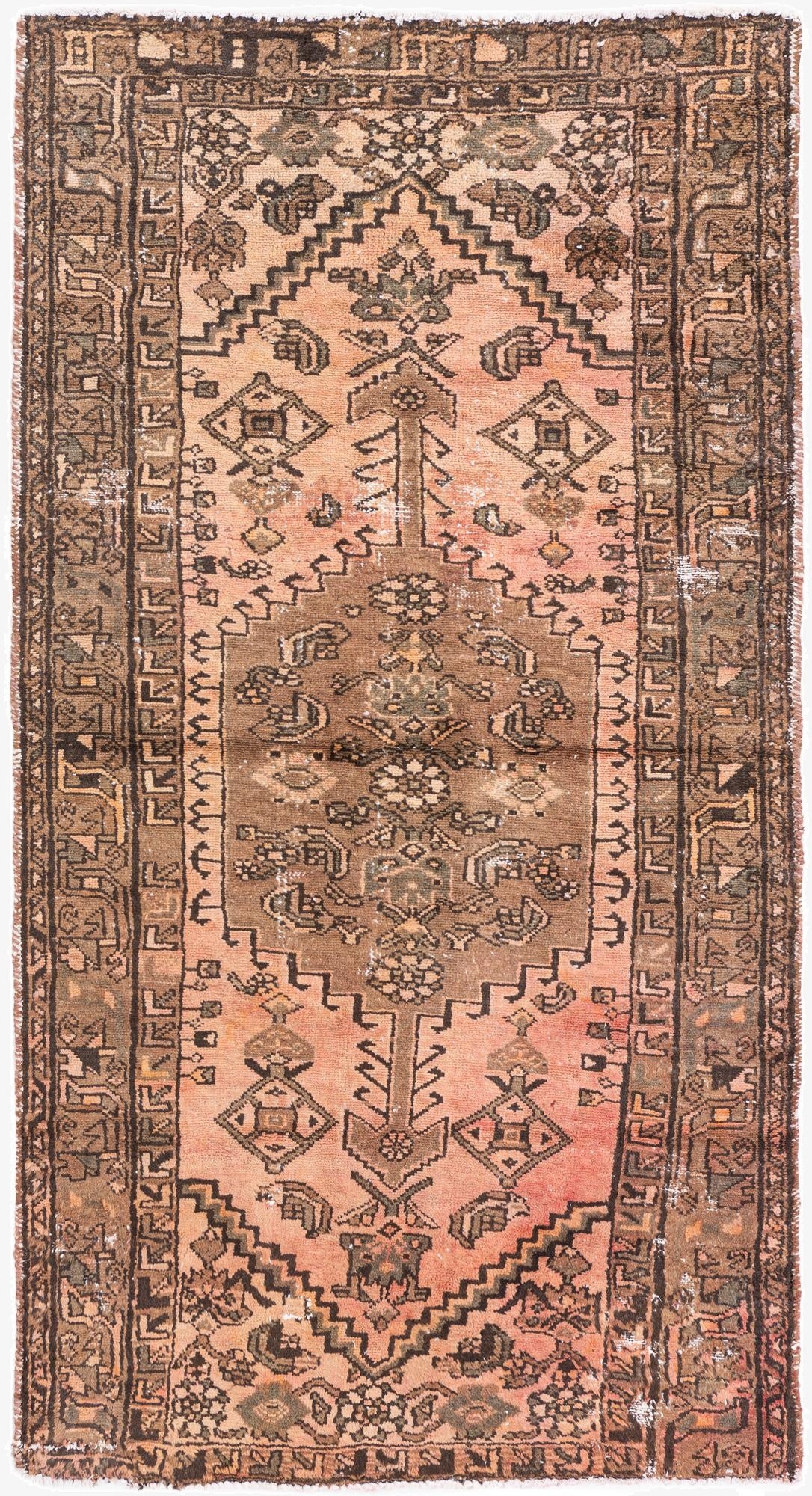  3' 3 x 6' 1  Hand Knotted Ultra Vintage Persian Wool Rug