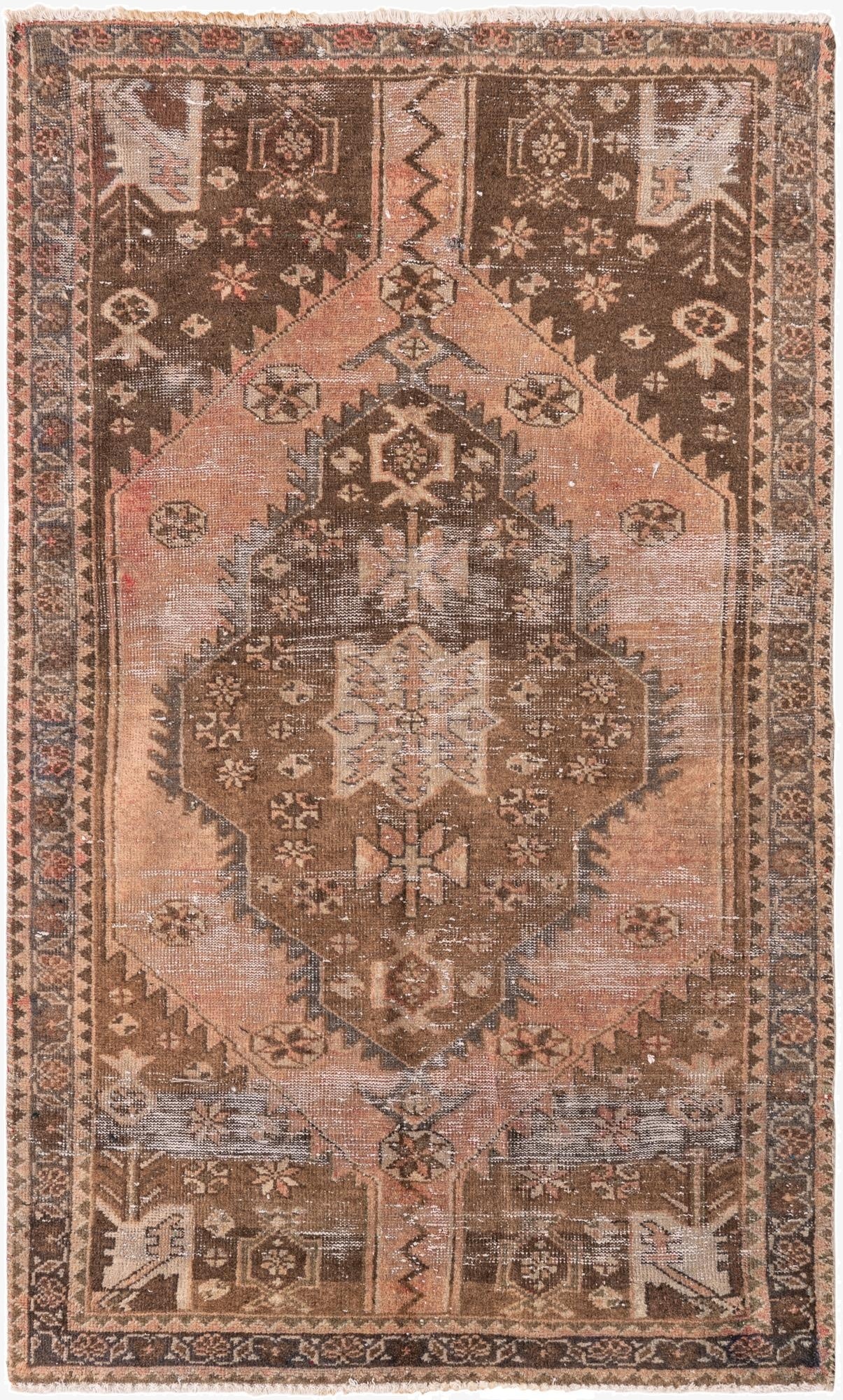 4' x 6' 10  Hand Knotted Ultra Vintage Persian Wool Rug