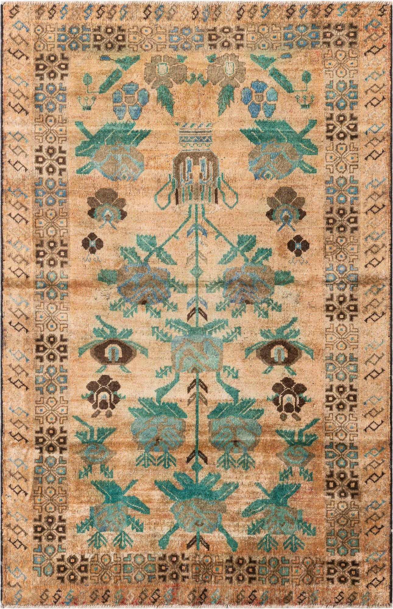  4' x 6' 2  Hand Knotted Ultra Vintage Persian Wool Rug