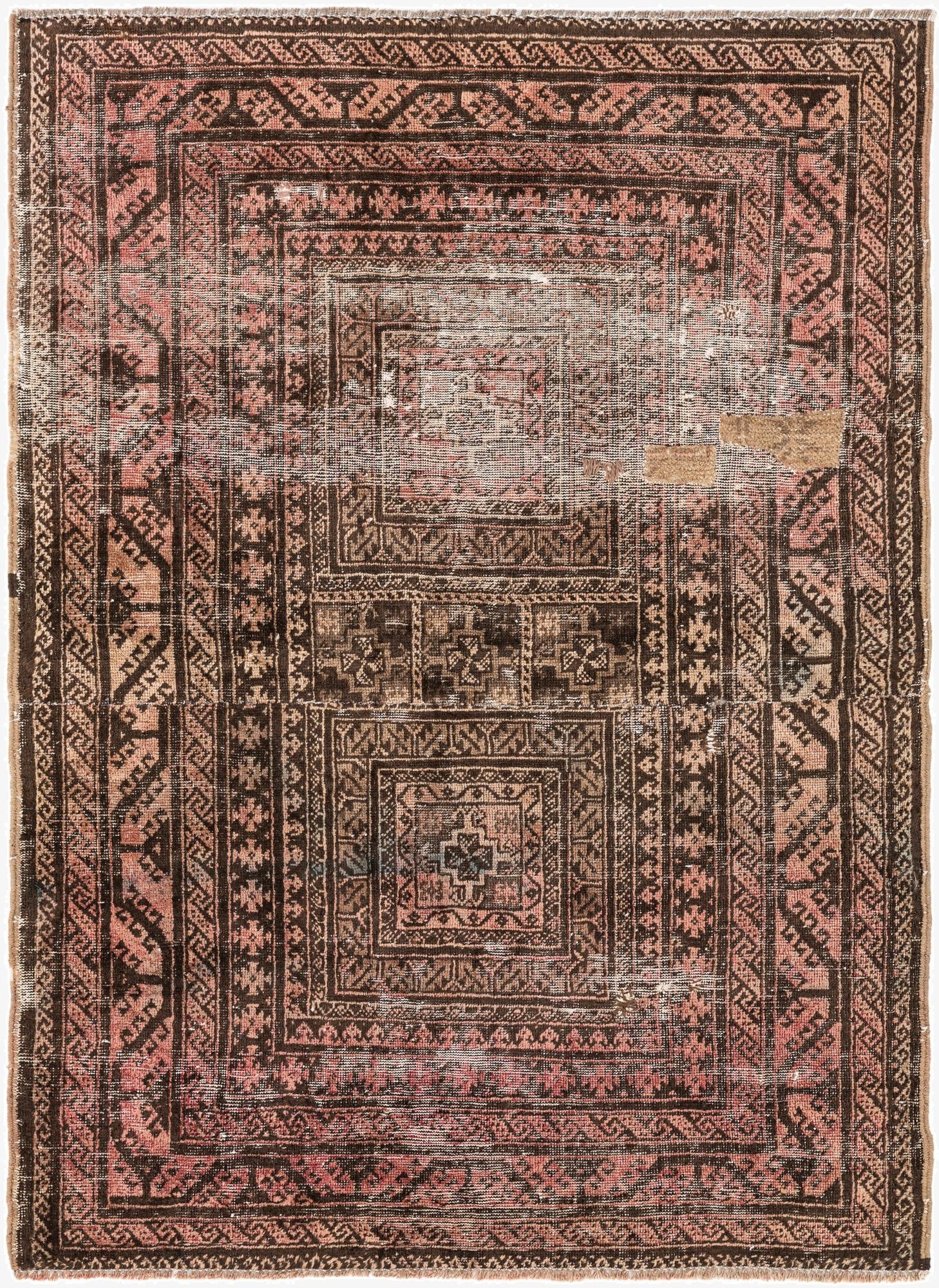  3' 9 x 5' 2  Hand Knotted Ultra Vintage Persian Wool Rug