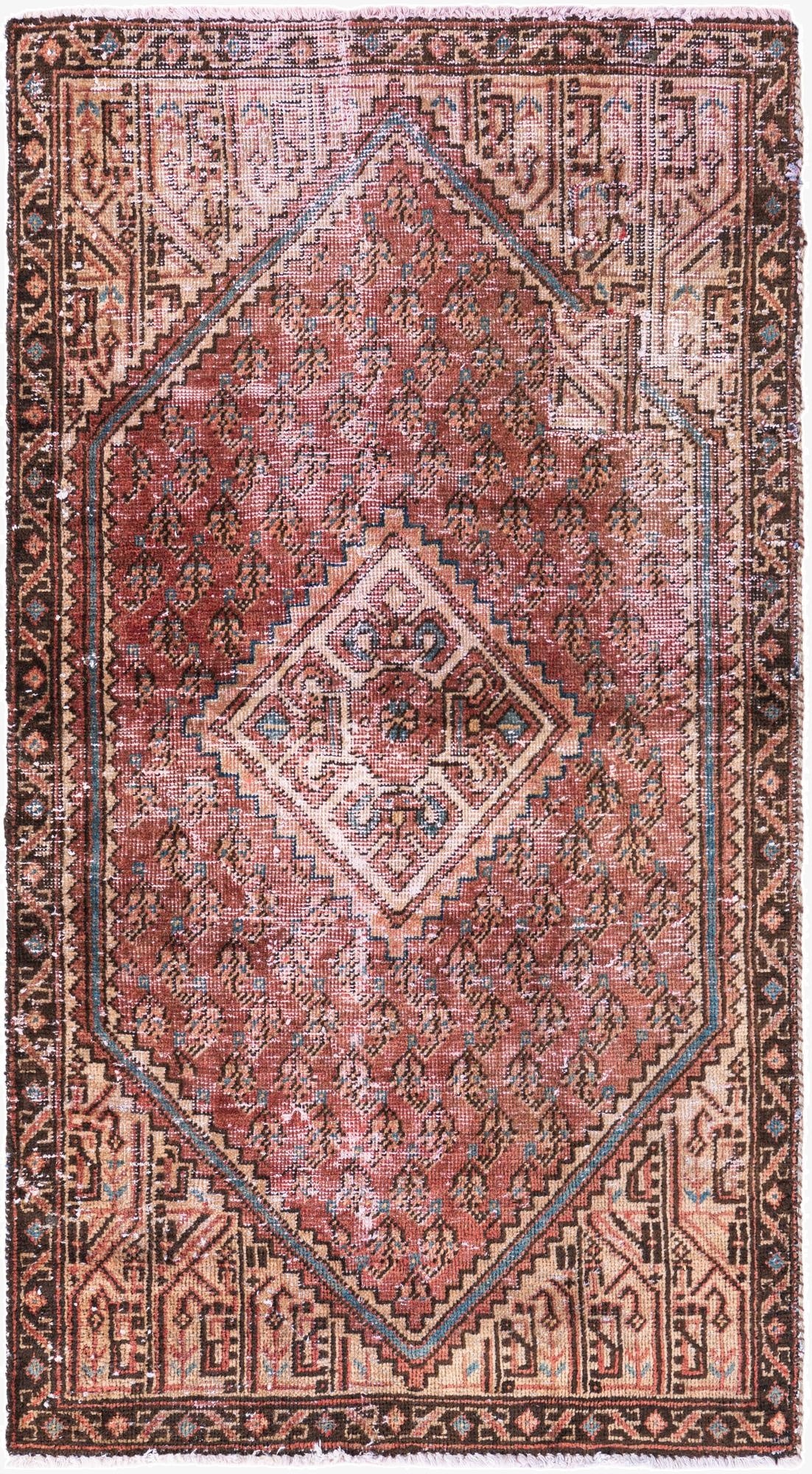  2' 9 x 5' 1  Hand Knotted Ultra Vintage Persian Wool Rug