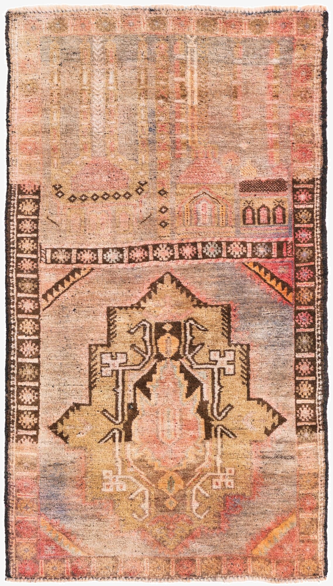  2' 8 x 4' 8  Hand Knotted Ultra Vintage Persian Wool Rug