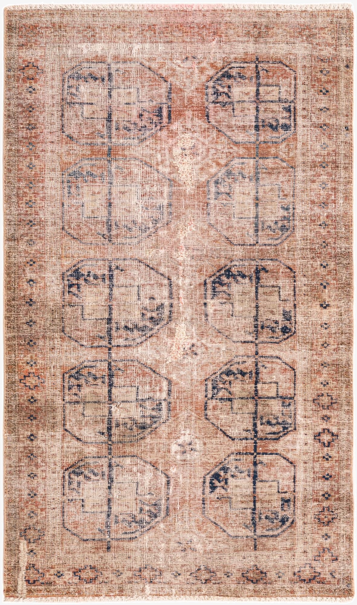  3' 5 x 5' 10  Hand Knotted Ultra Vintage Persian Wool Rug