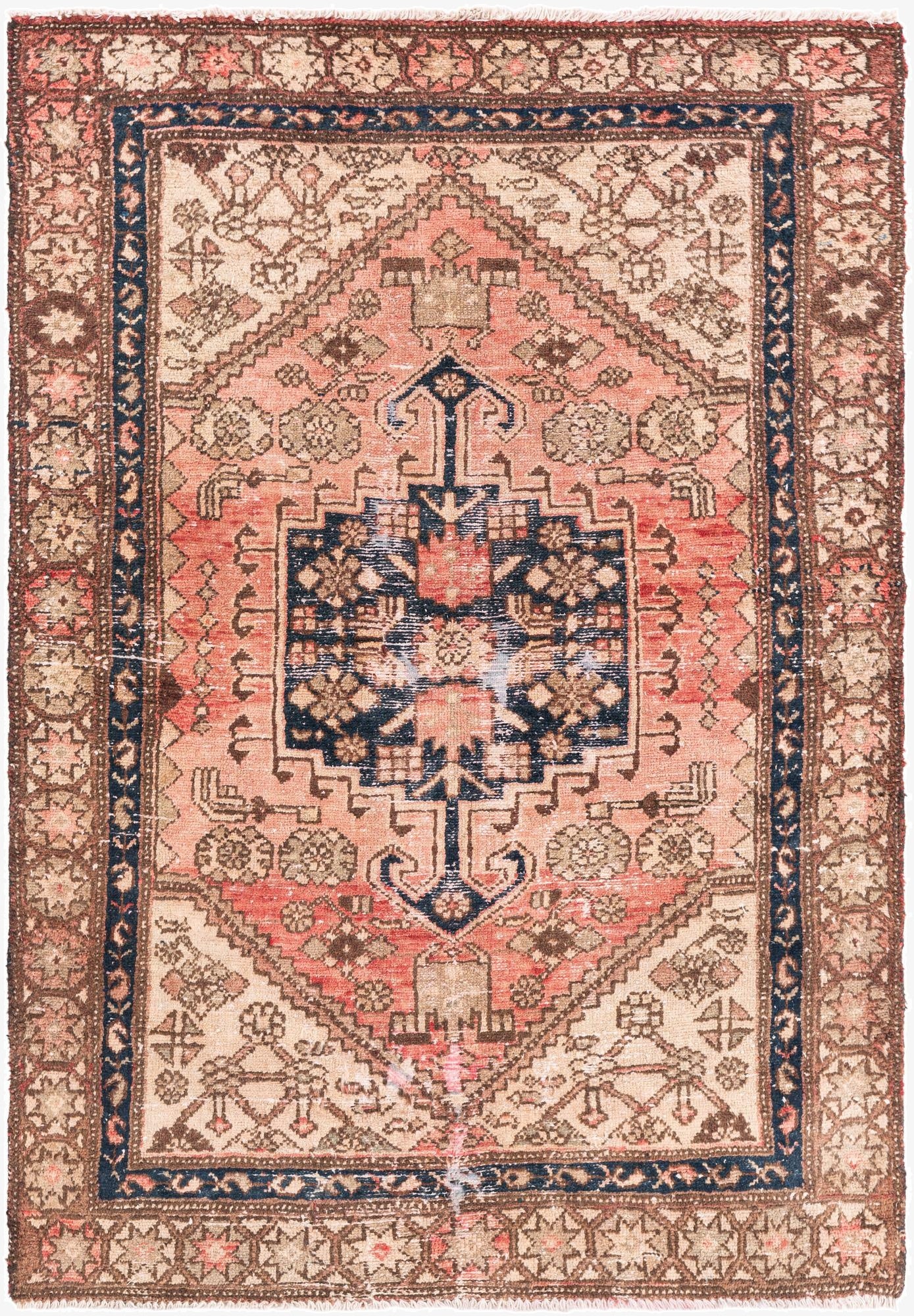  4' x 5' 9  Hand Knotted Ultra Vintage Persian Wool Rug