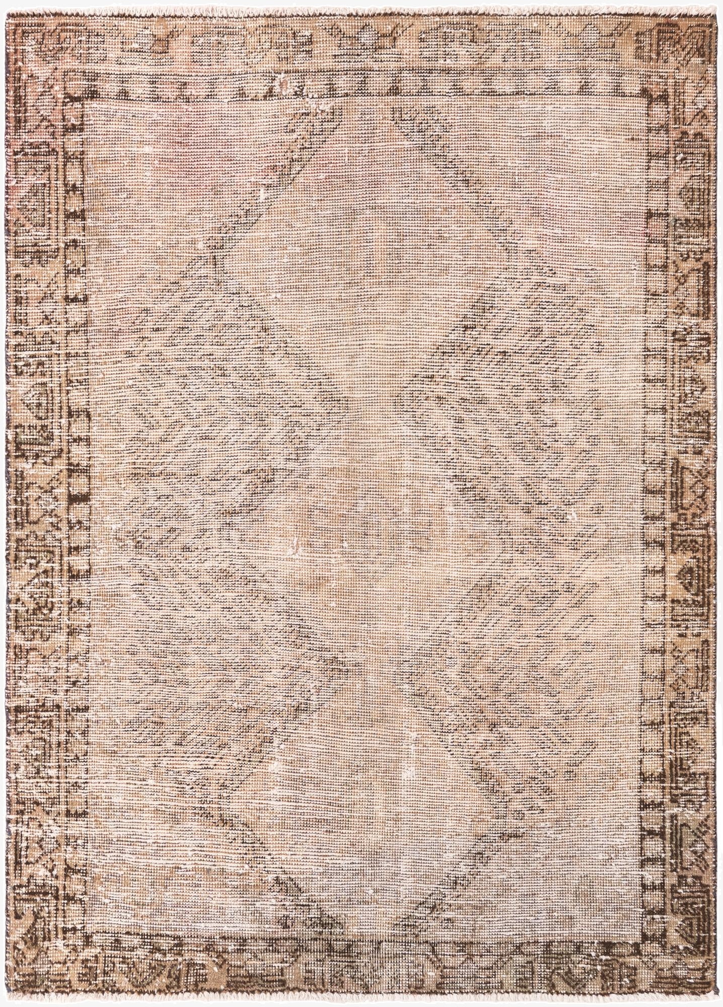  4' 4 x 6' 3  Hand Knotted Ultra Vintage Persian Wool Rug