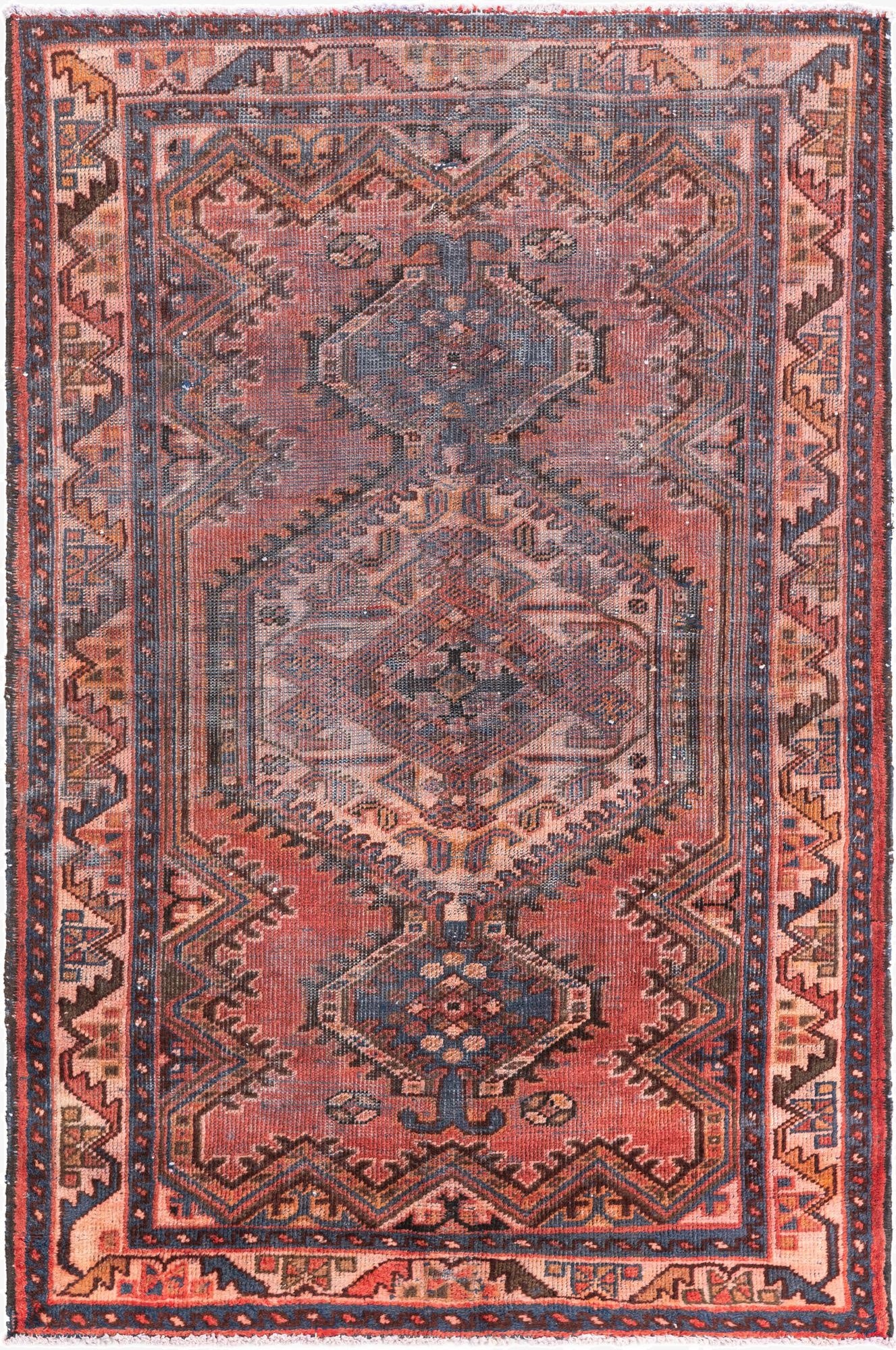  4' 4 x 6' 5  Hand Knotted Ultra Vintage Persian Wool Rug