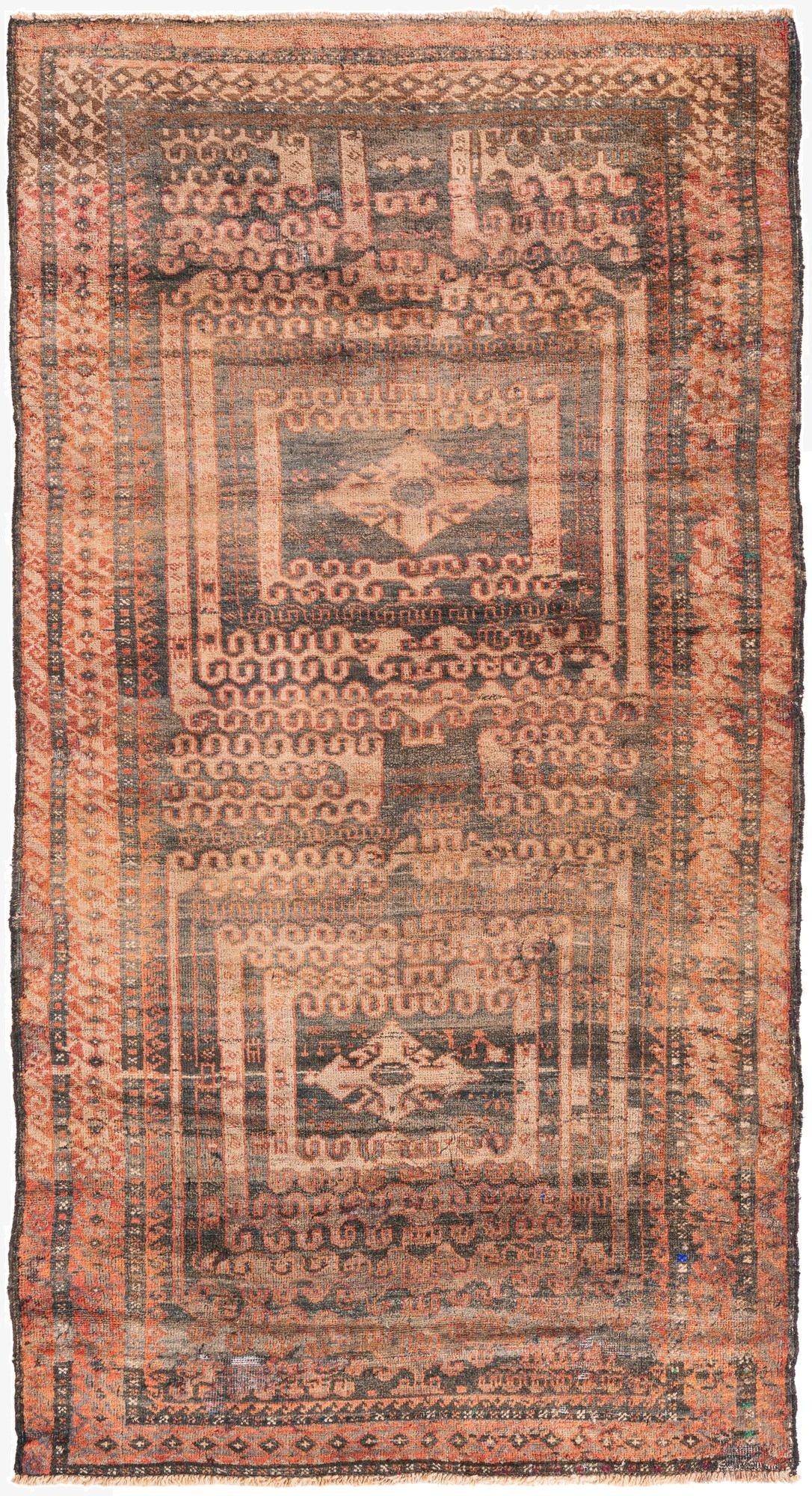  3' 9 x 7'  Hand Knotted Ultra Vintage Persian Wool Rug