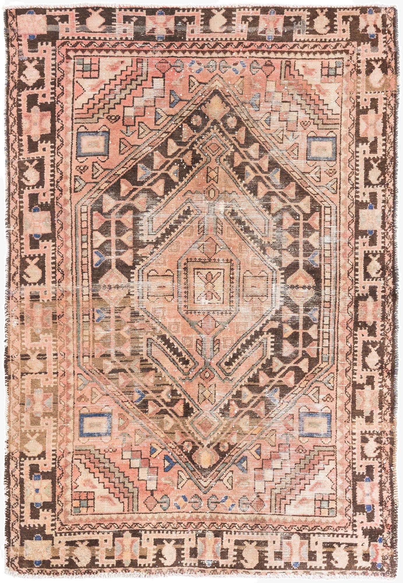  4' 5 x 6' 7  Hand Knotted Ultra Vintage Persian Wool Rug