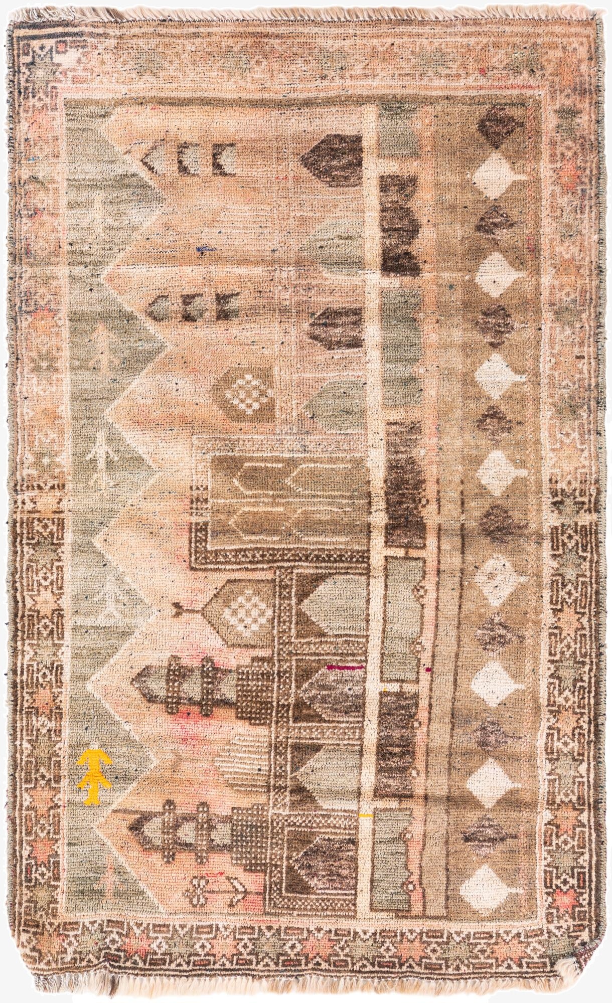  2' 9 x 4' 5  Hand Knotted Ultra Vintage Persian Wool Rug