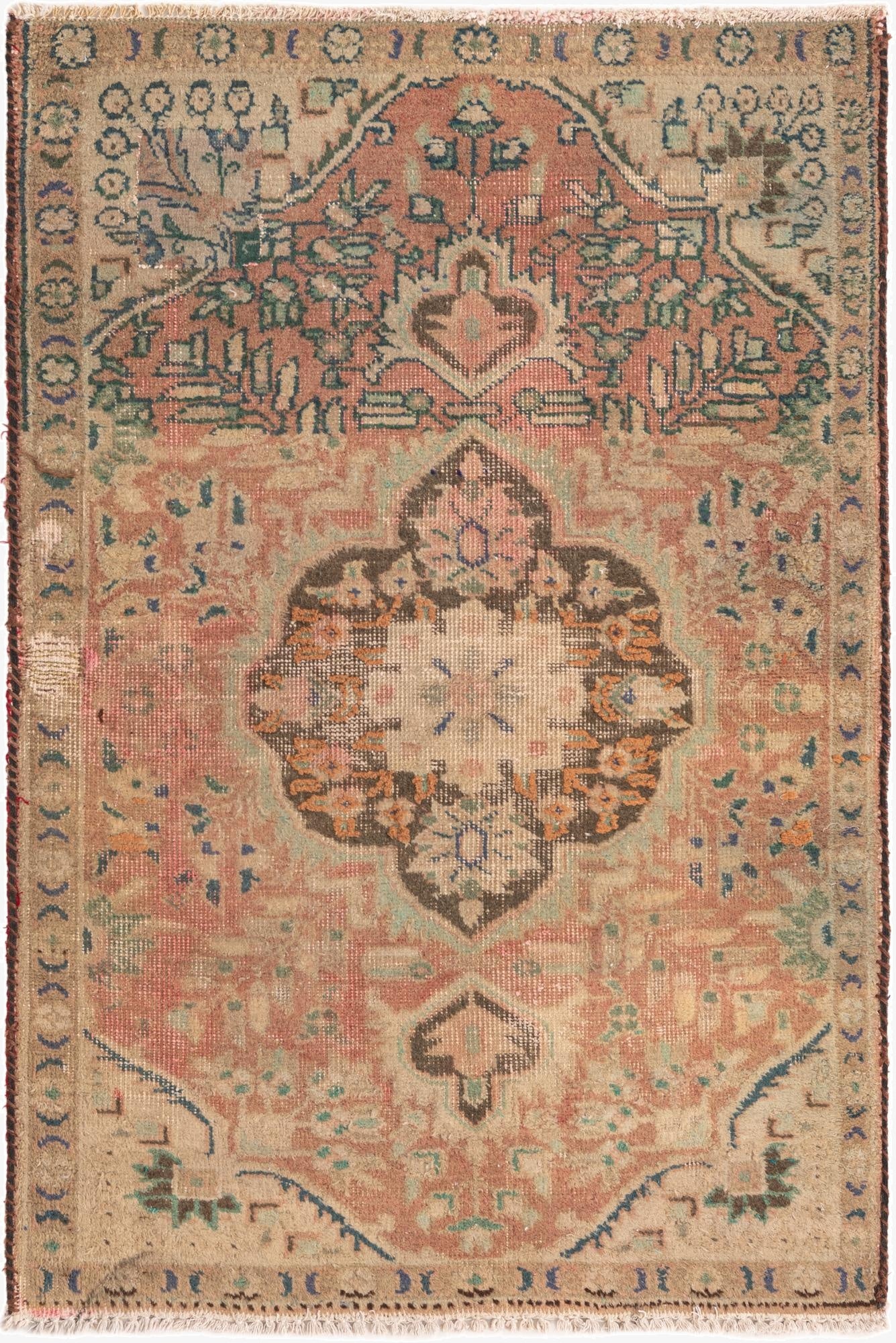  3' 4 x 5'  Hand Knotted Ultra Vintage Persian Wool Rug