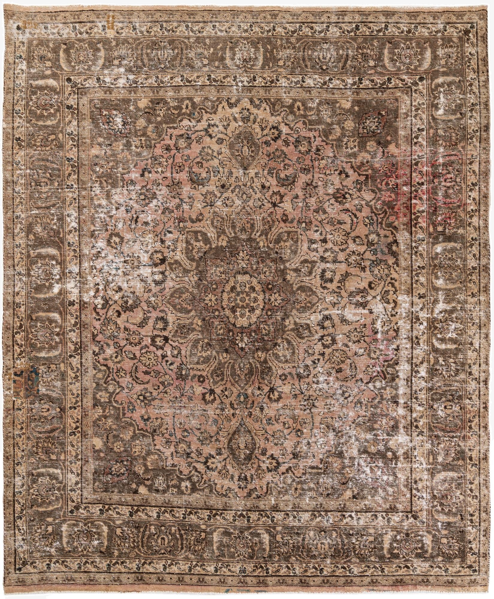  8' 1 x 9' 8  Hand Knotted Ultra Vintage Persian Wool Rug