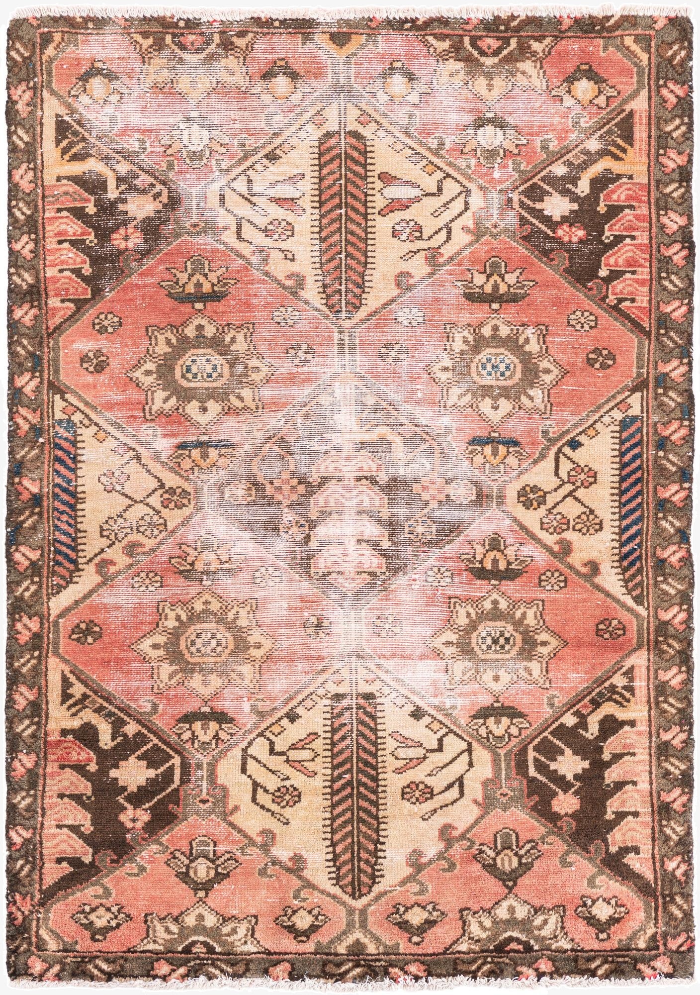  3' 4 x 5'  Hand Knotted Ultra Vintage Persian Wool Rug