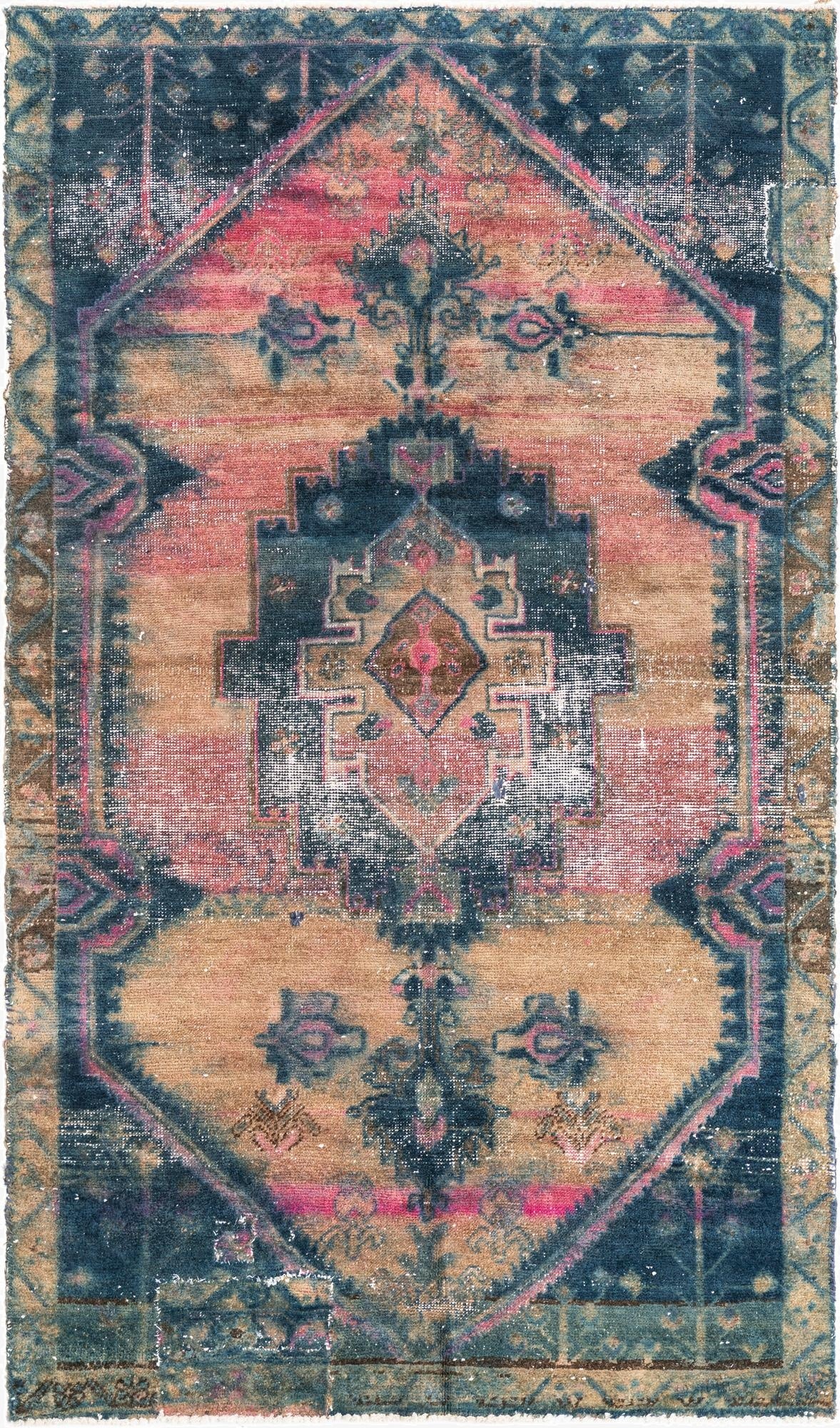  4' x 6' 10  Hand Knotted Ultra Vintage Persian Wool Rug