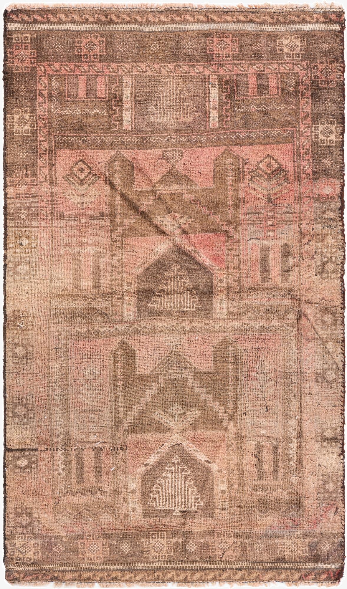  2' 10 x 4' 9  Hand Knotted Ultra Vintage Persian Wool Rug