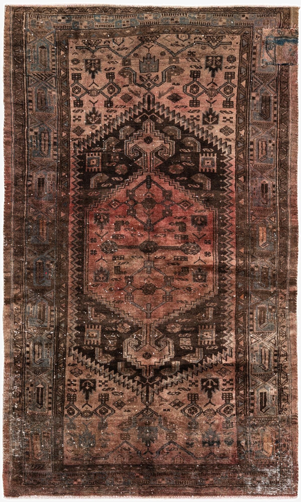  4' 1 x 6' 10  Hand Knotted Ultra Vintage Persian Wool Rug