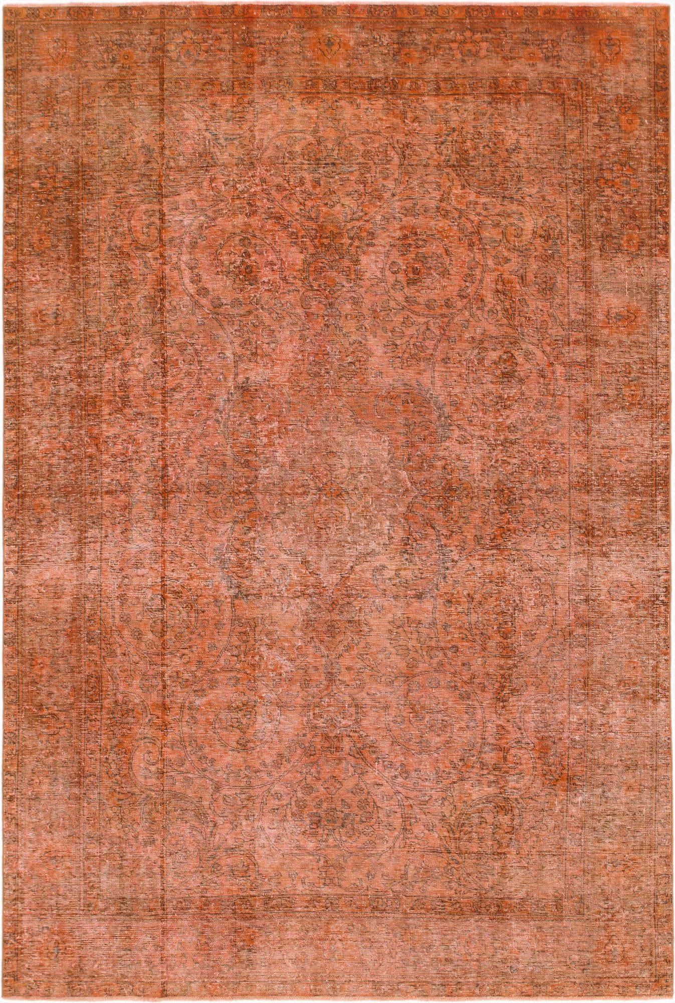  6' 8 x 9' 9  Hand Knotted Ultra Vintage Persian Wool Rug