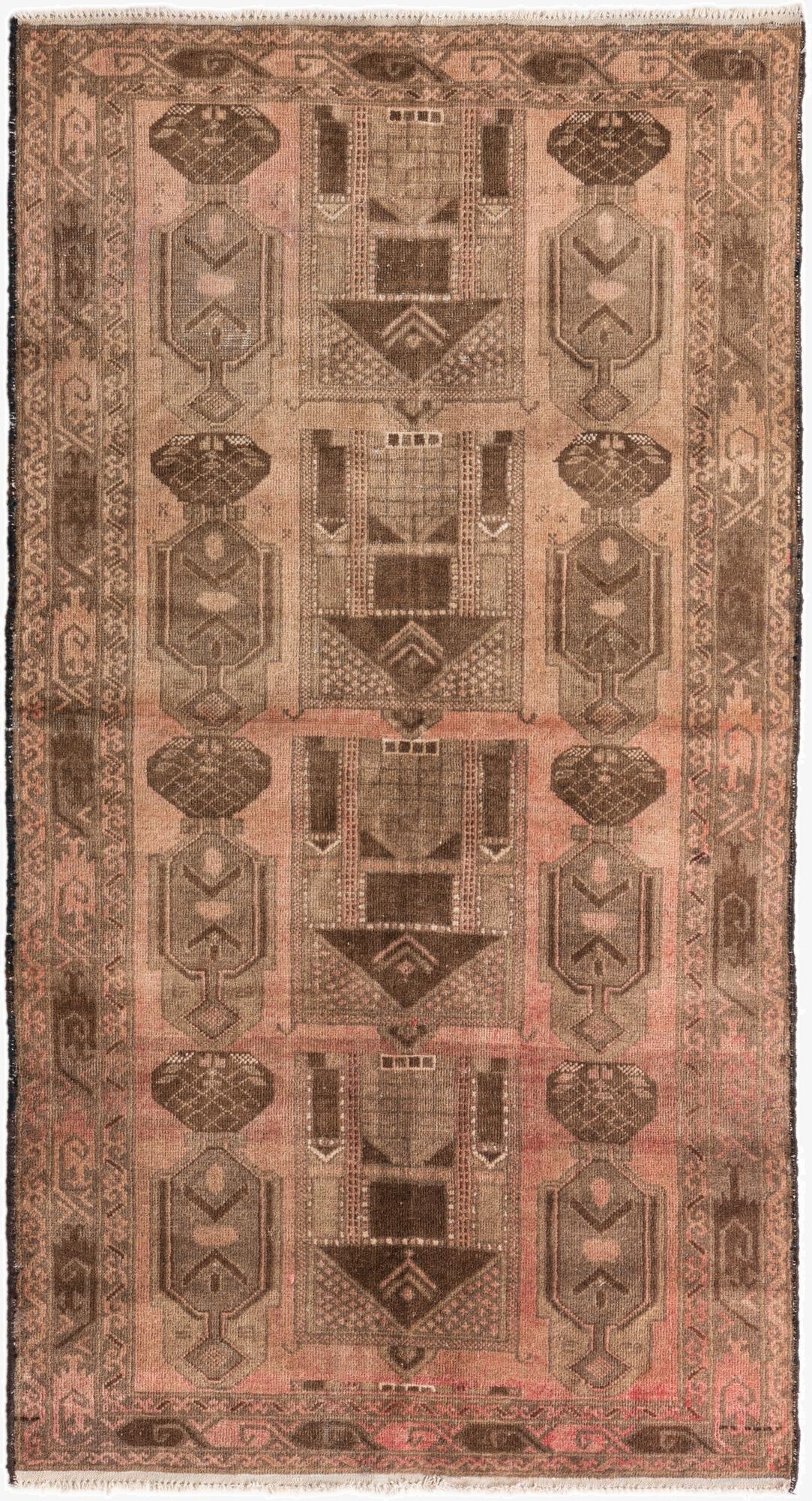  3' 6 x 6' 6  Hand Knotted Ultra Vintage Persian Wool Rug