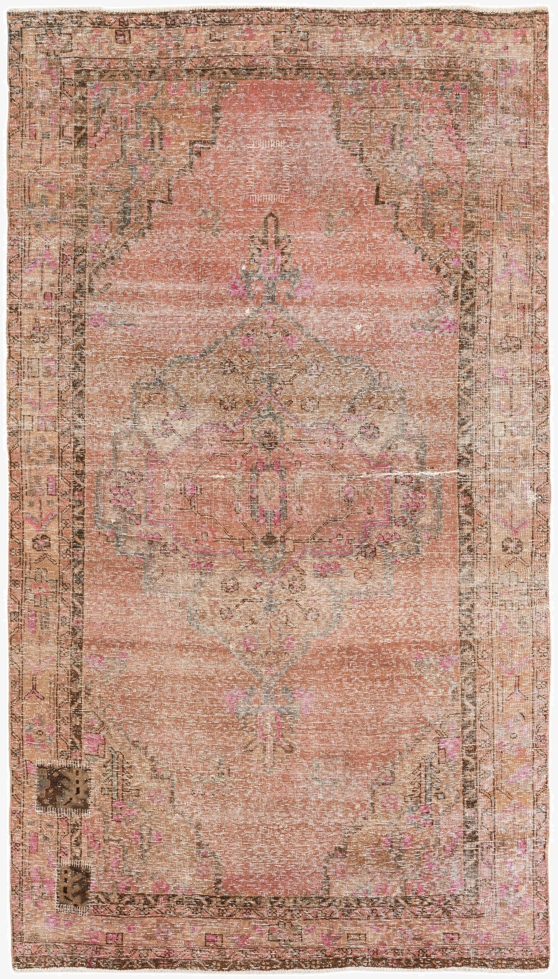  5' 5 x 9' 7  Hand Knotted Ultra Vintage Persian Wool Rug