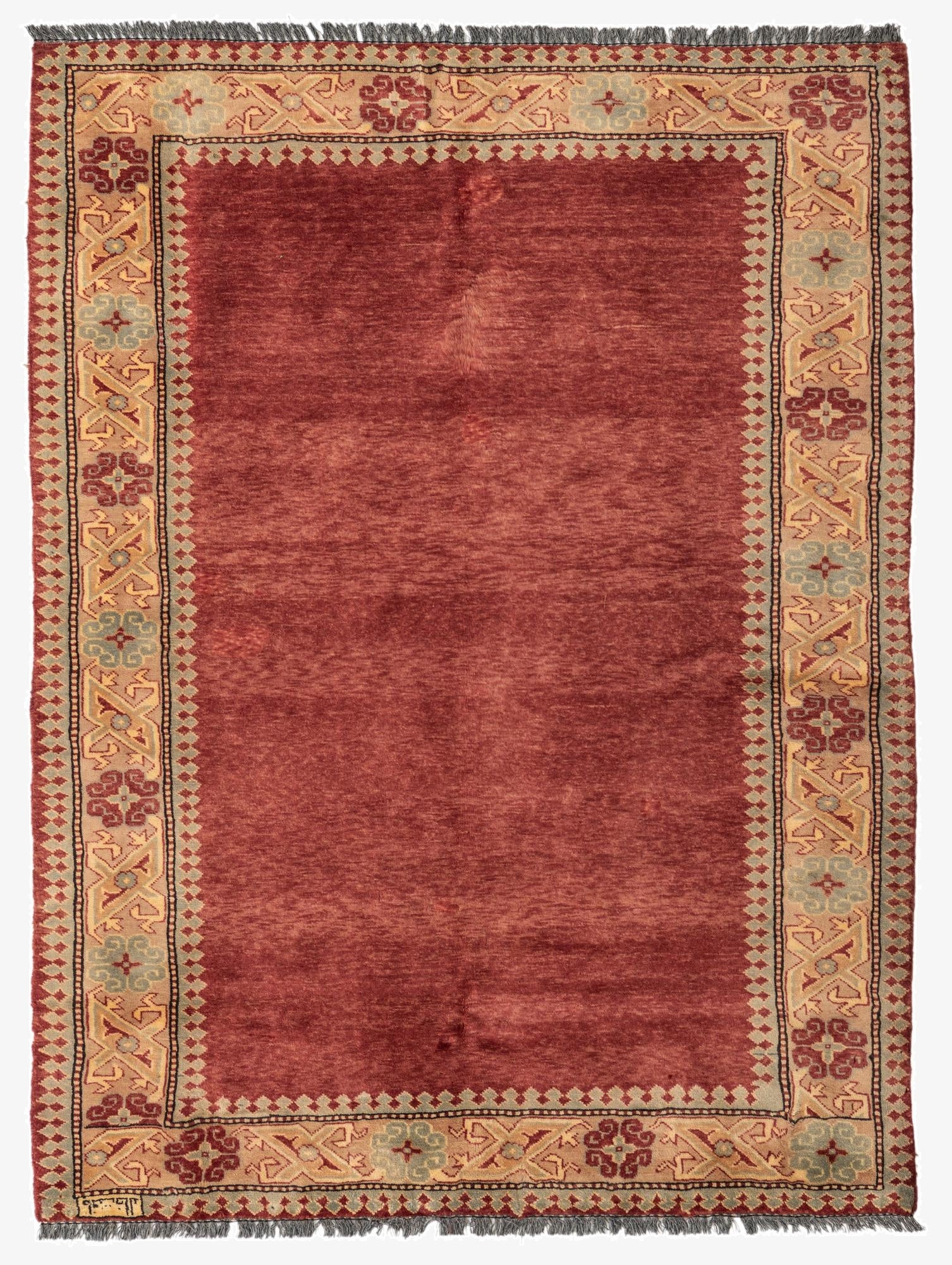  4' 4 x 5' 9  Hand Knotted Ziegler Oriental Wool Rug