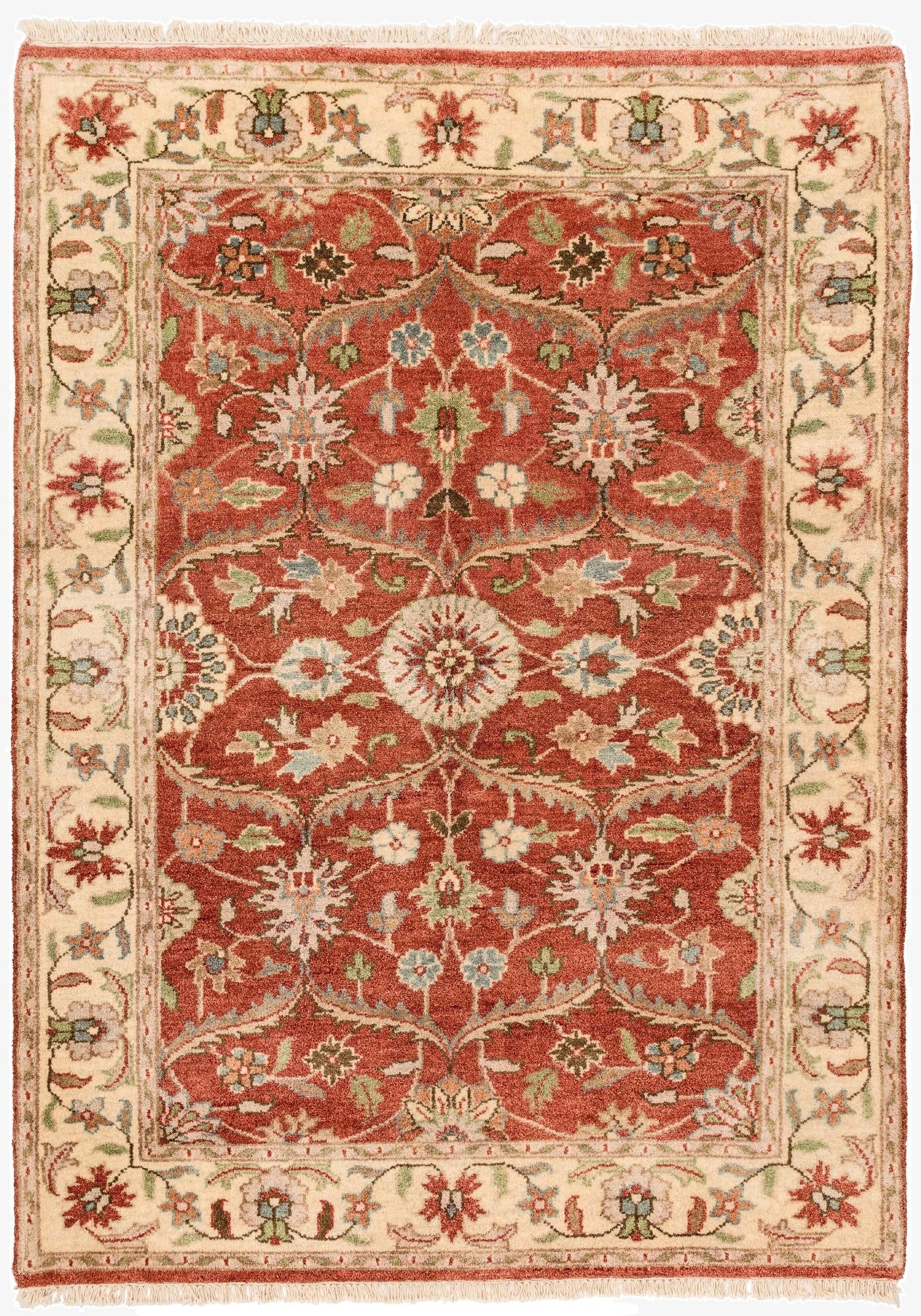  4' 7 x 6' 4  Hand Knotted Ziegler Wool Rug
