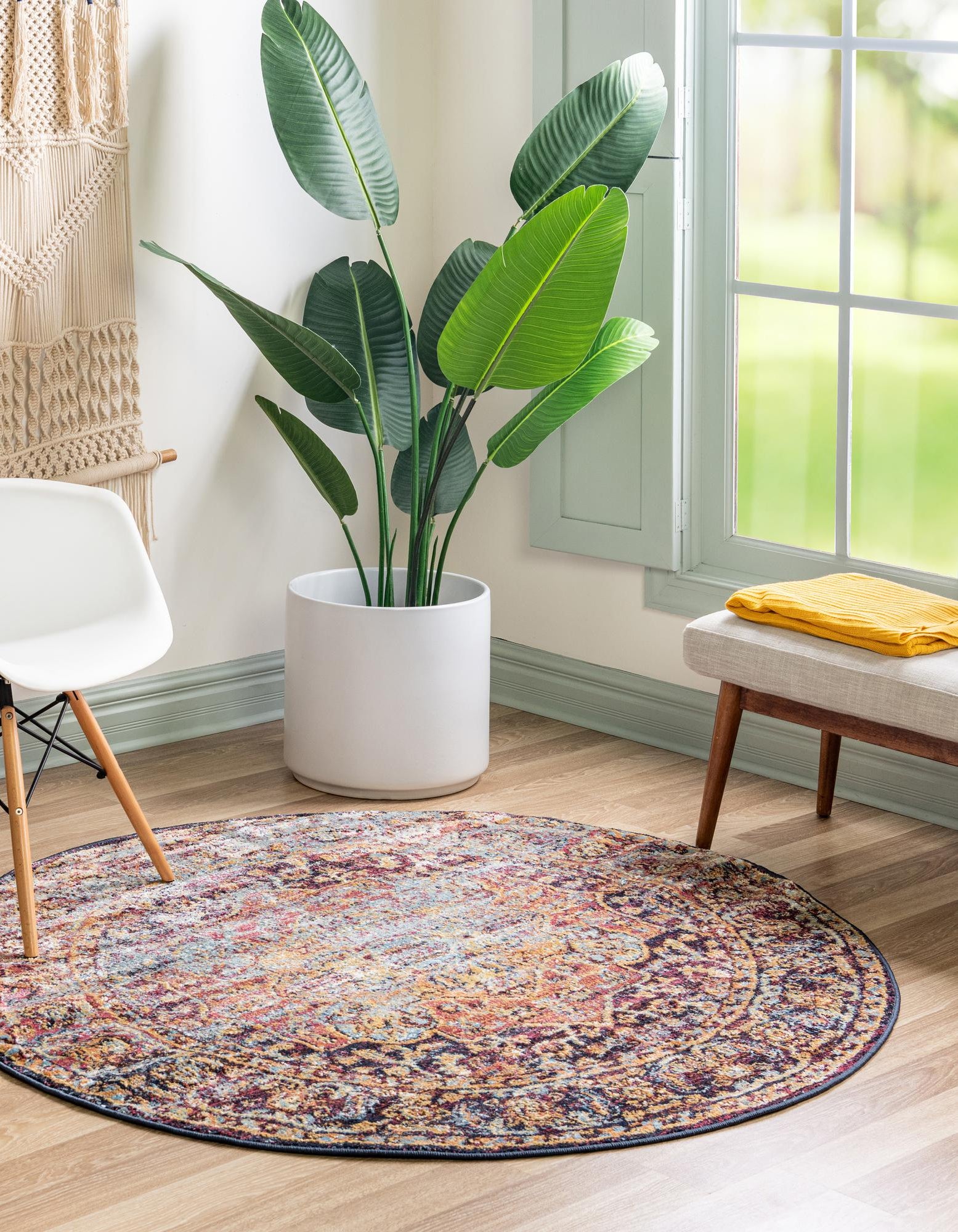 Rust Red 5' x 5' Charlotte Round Rug | Rugs.com