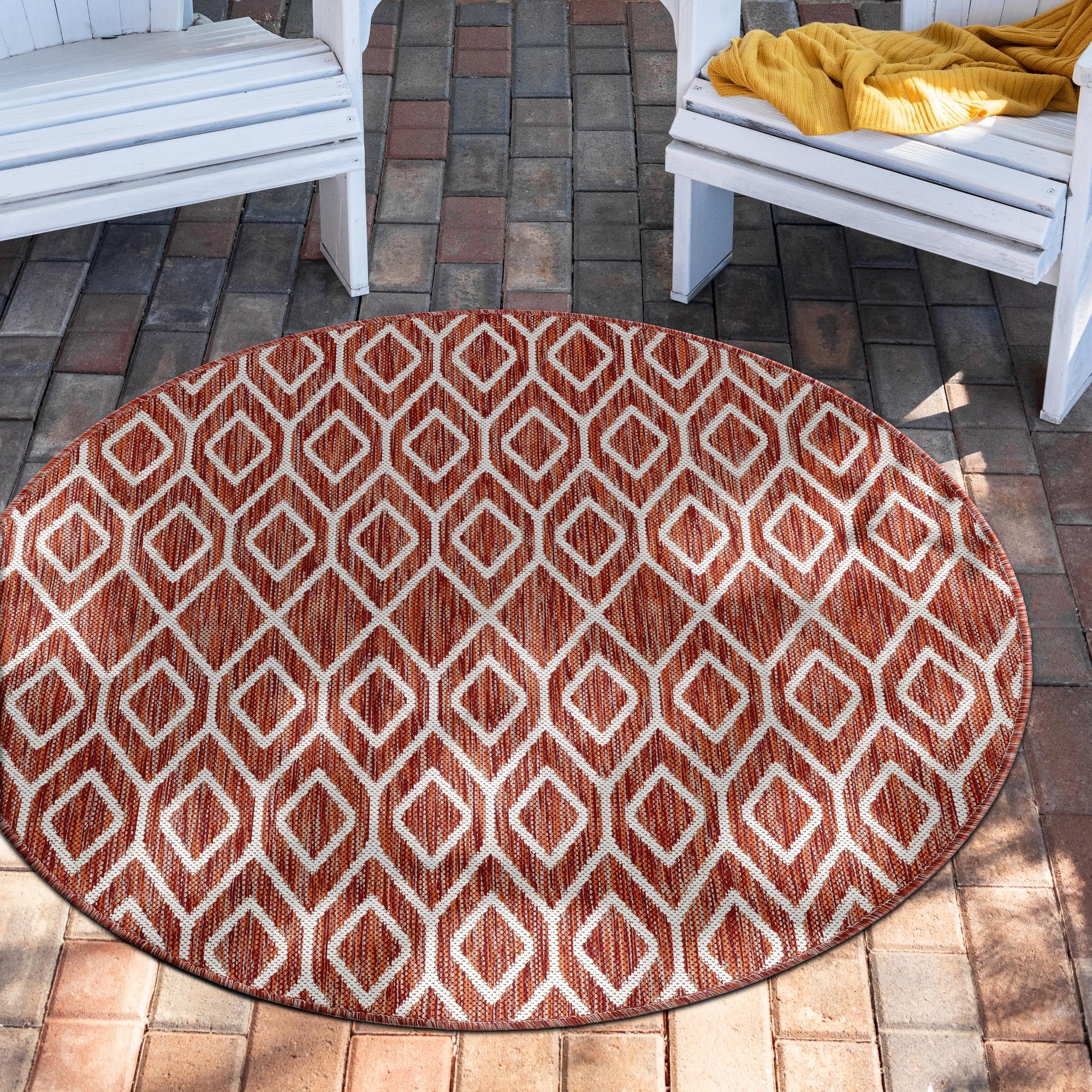  7' x 7'  Washable Jill Zarin Indoor / Outdoor Round Rug