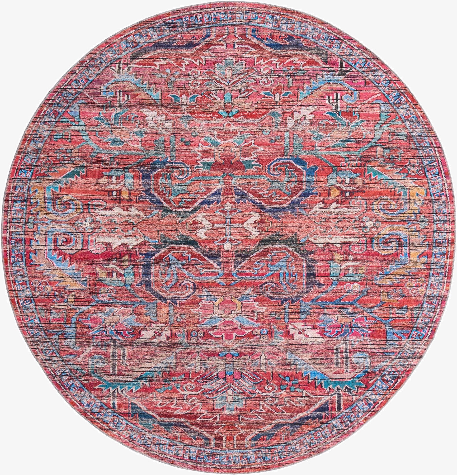  10' 6 x 10' 6  Washable Maahru Round Rug