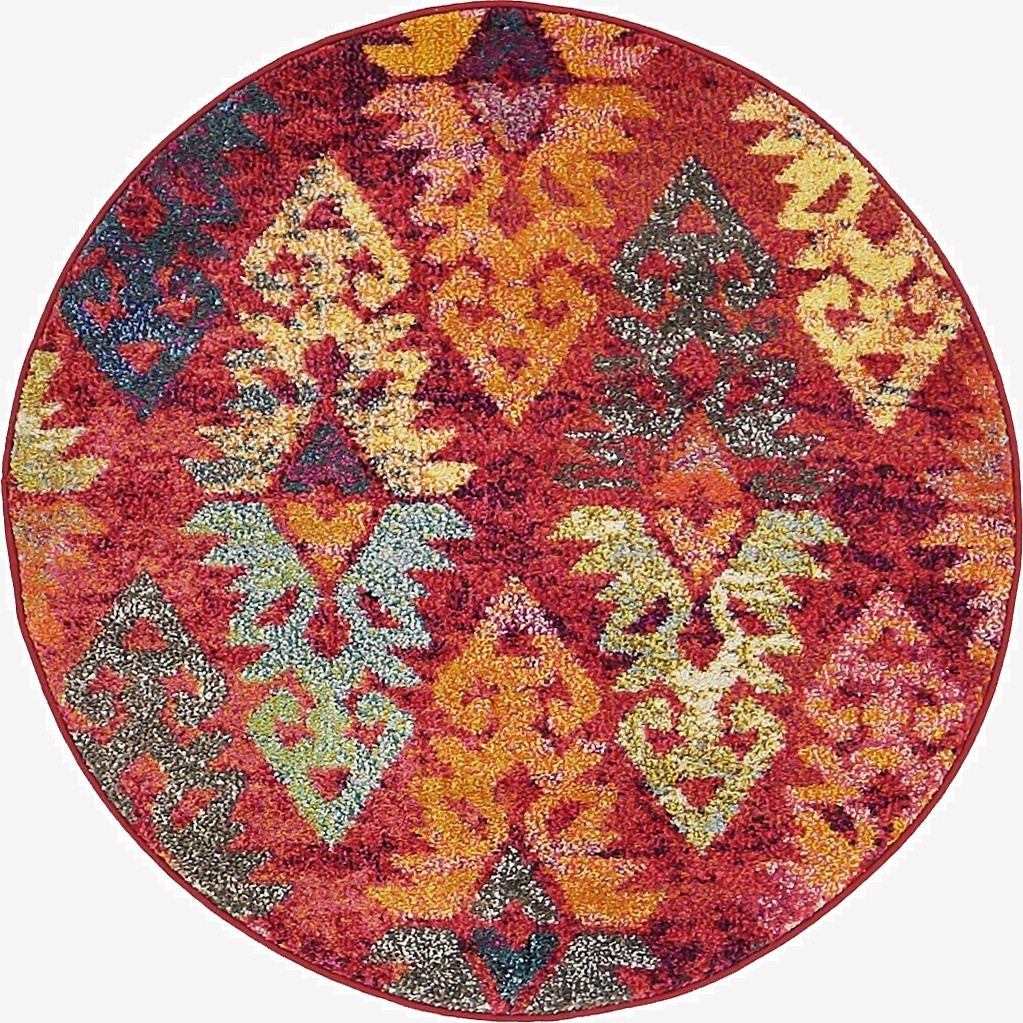  3' 3 x 3' 3  Washable Mesa Round Rug