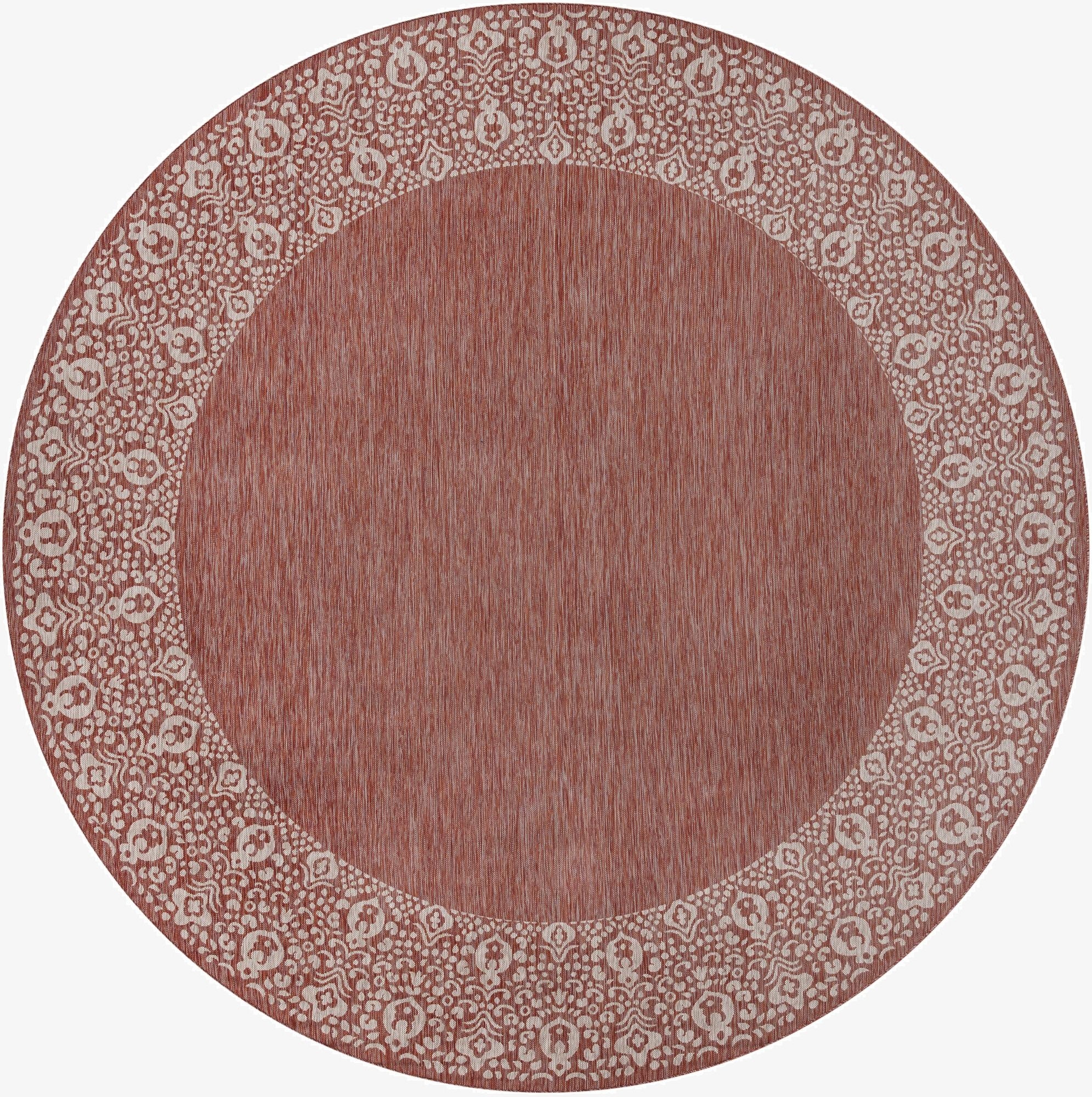  10' 8 x 10' 8  Washable Border Indoor / Outdoor Round Rug