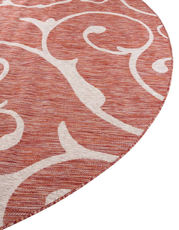 Detail image of  4' x 4'  Washable Botanical Indoor / Outdoor Round Rug