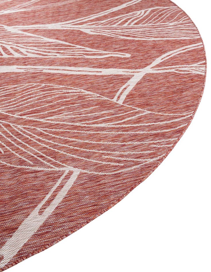 Detail image of  4' x 4'  Washable Botanical Indoor / Outdoor Round Rug