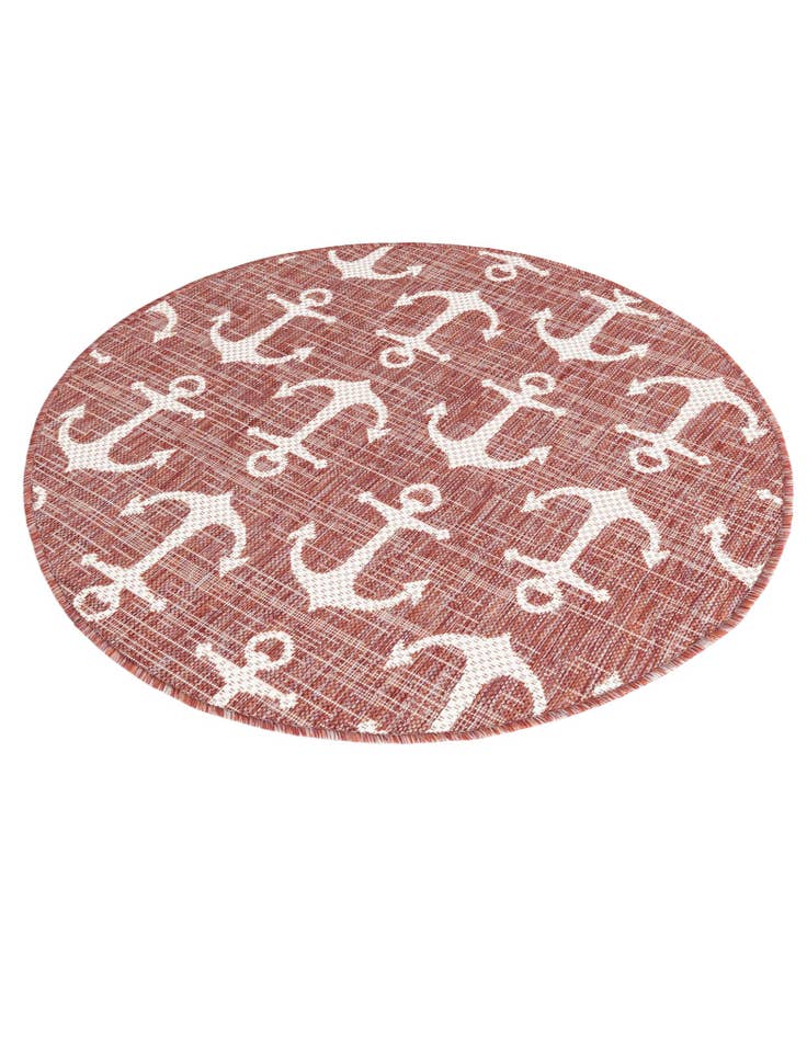 Detail image of  3' x 3'  Washable Coastal Indoor / Outdoor Round Rug