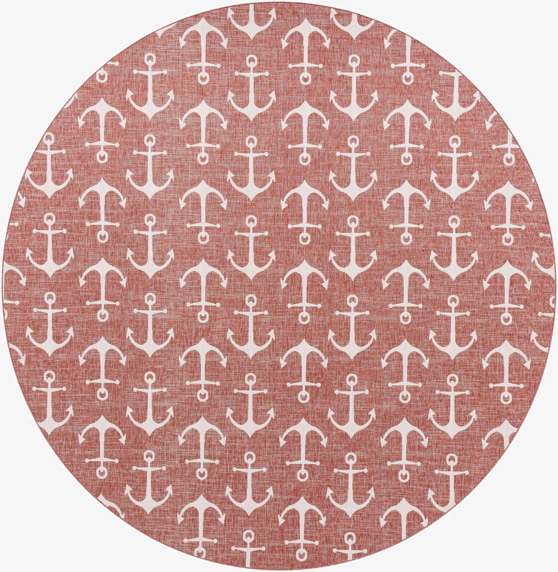  13' x 13'  Washable Coastal Indoor / Outdoor Round Rug