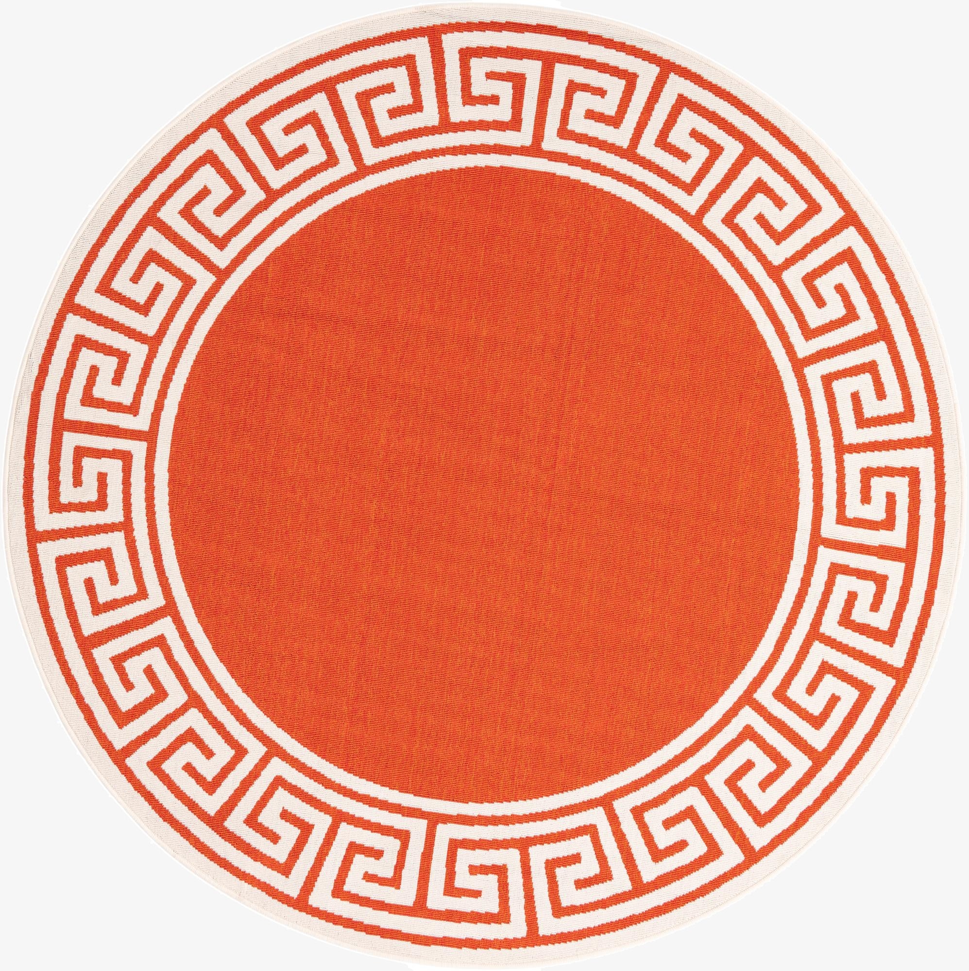  7' x 7'  Washable Coastal Indoor / Outdoor Round Rug